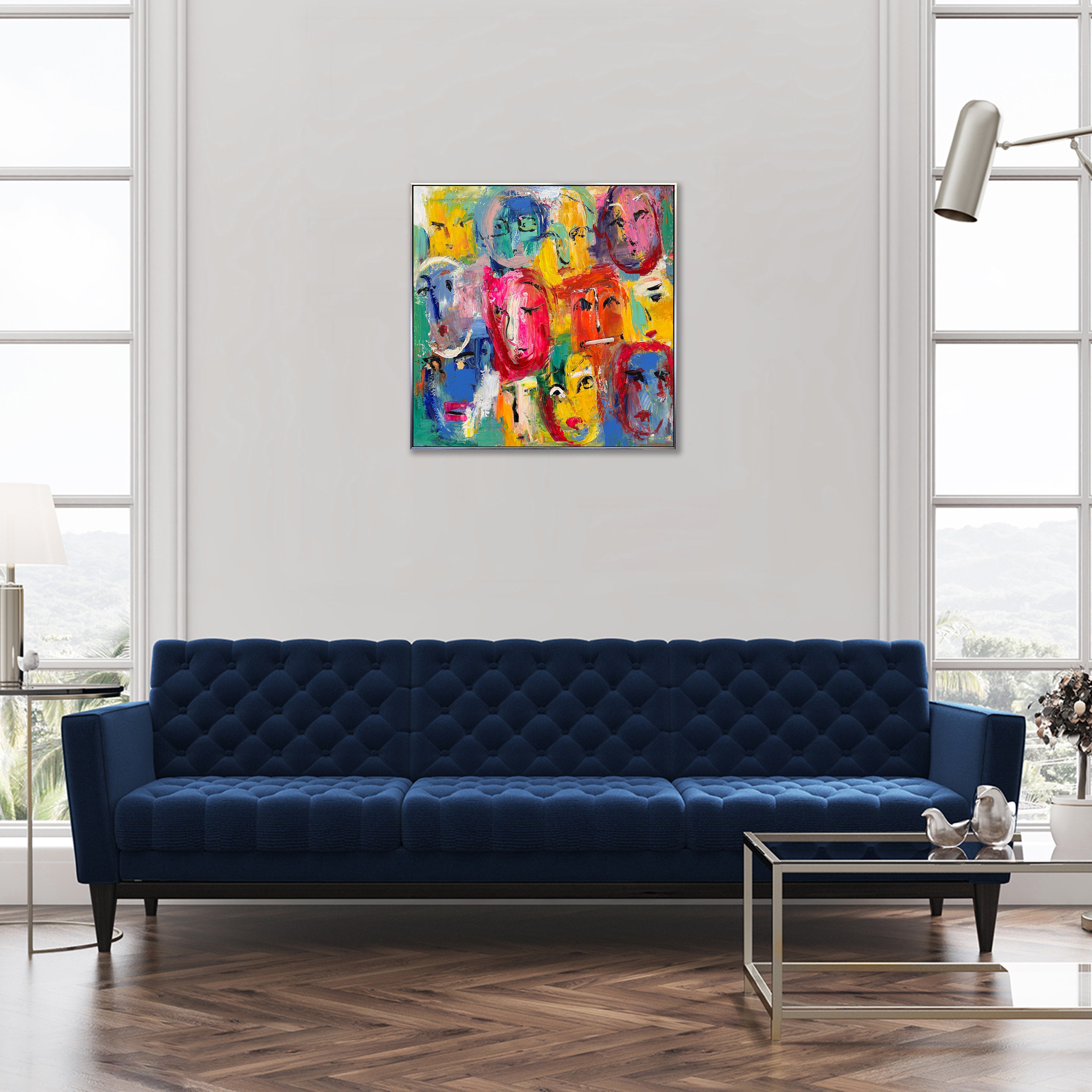 THE COLORFUL CROWD 20"x20"