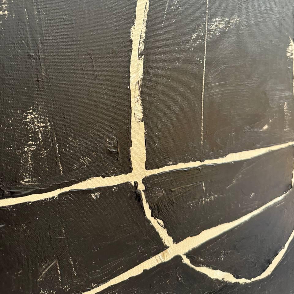 Black and white abstract painting CONTEMPORARY LINES