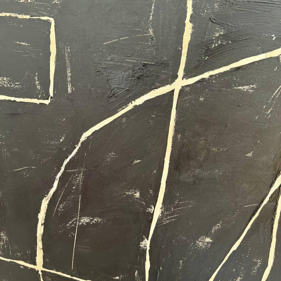 Black and white abstract painting CONTEMPORARY LINES