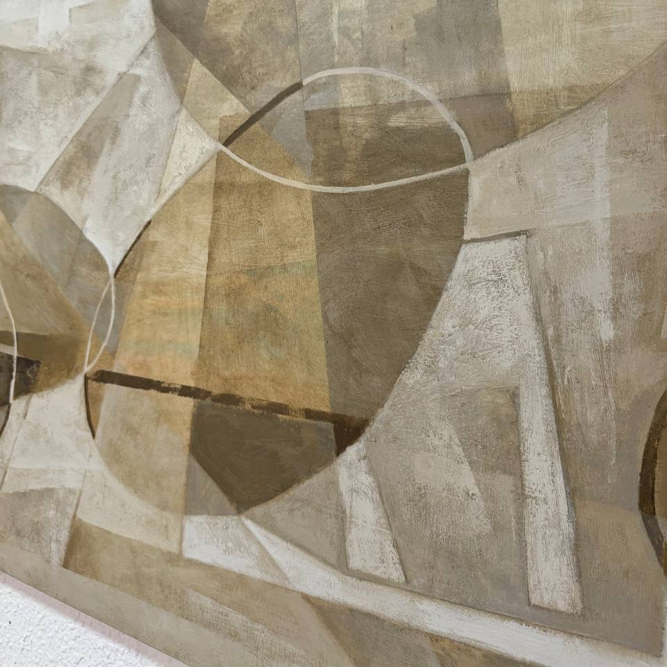 Neutral geometric abstract canvas REFINED GEOMETRY