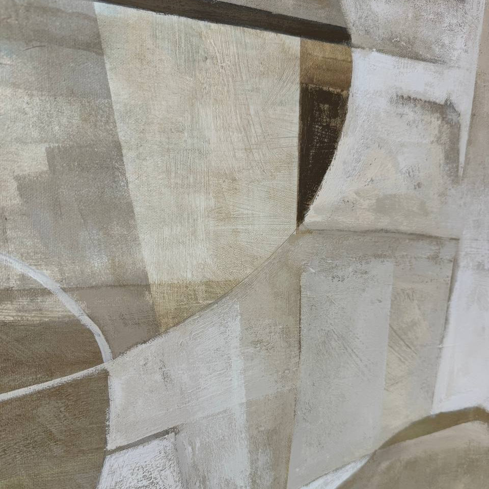 Neutral geometric abstract canvas REFINED GEOMETRY