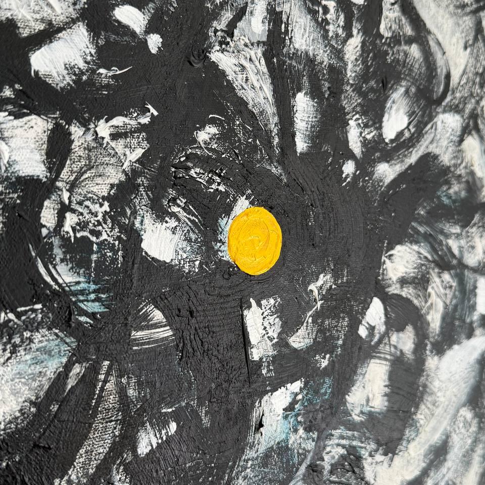 Minimalist black and white painting ABSTRACT ZEN