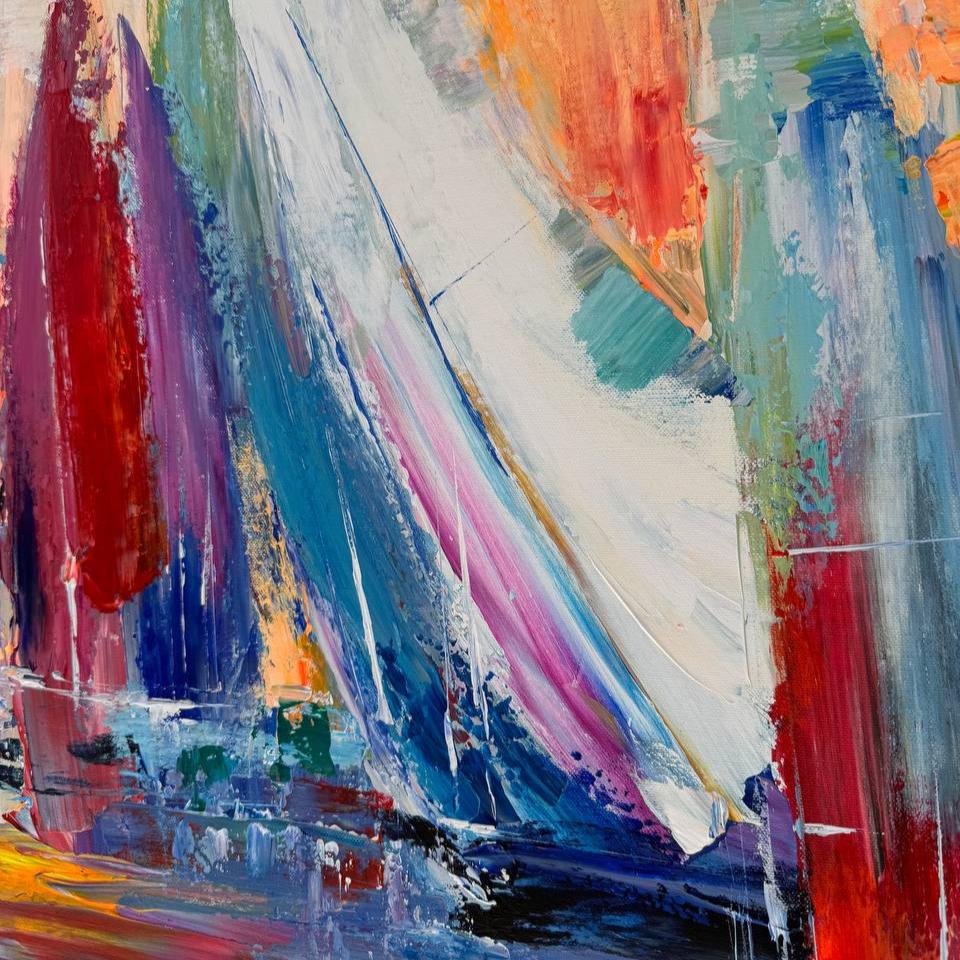 Large Acrylic Abstract Painting SAILING DREAM