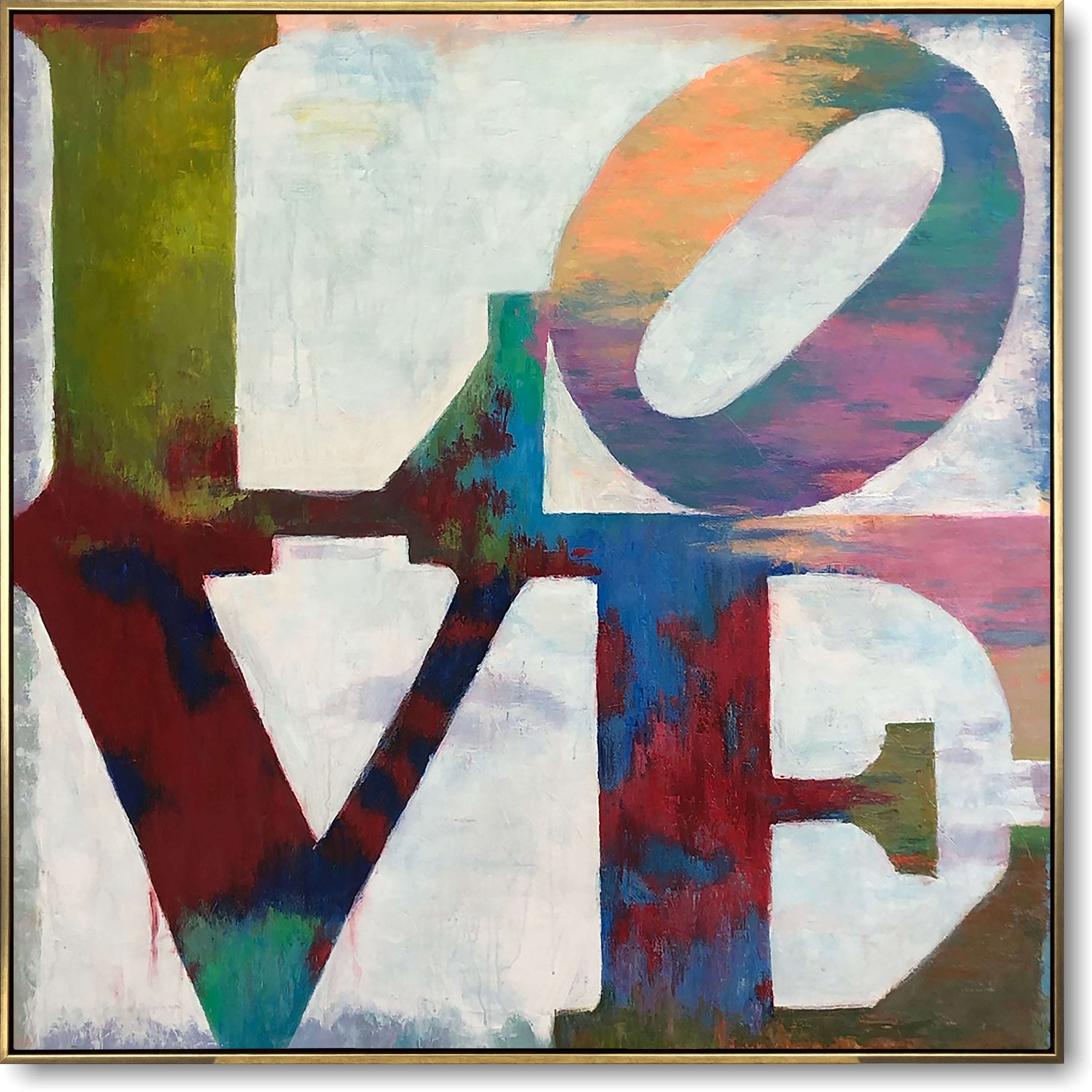 Large romantic painting FALL IN LOVE