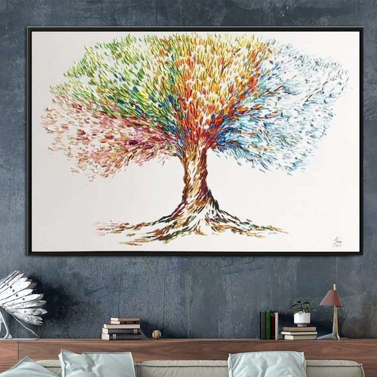 Abstract tree painting FOUR SEASON