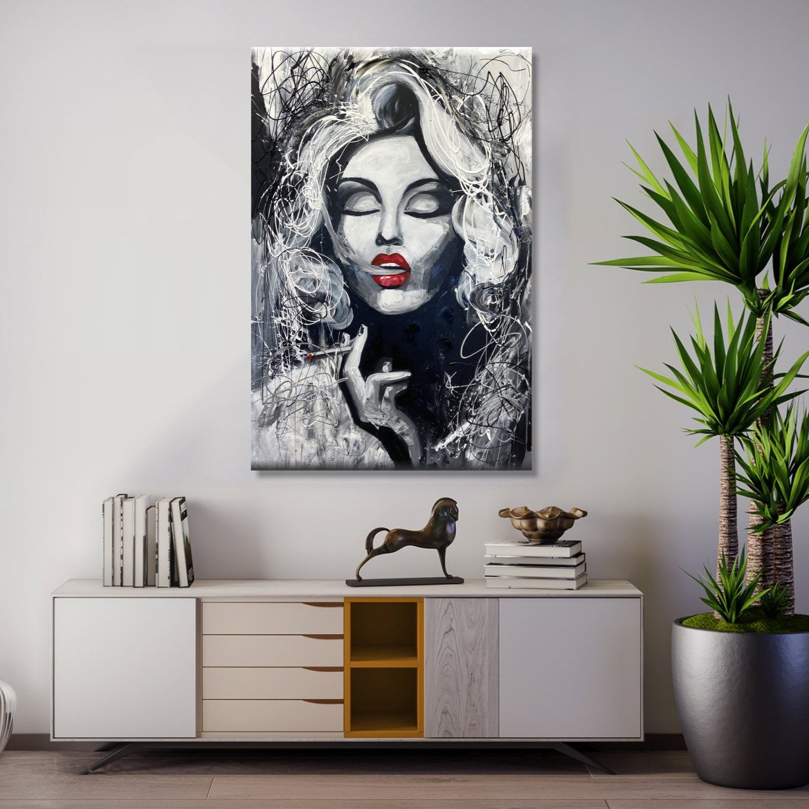 GLAMOUR IN MONOCHROME 54"x36"