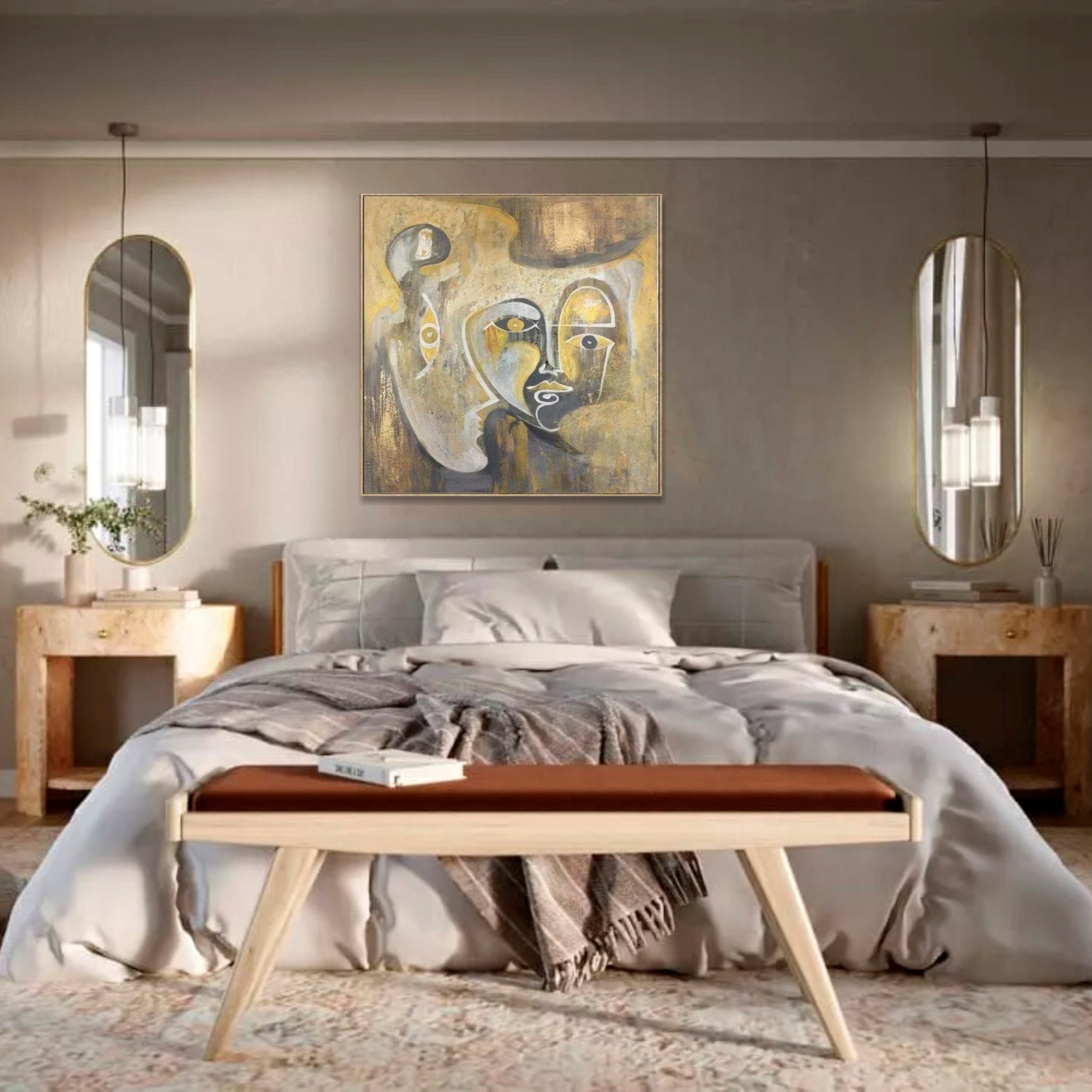 Figurative abstract painting FACES OF LIGHT