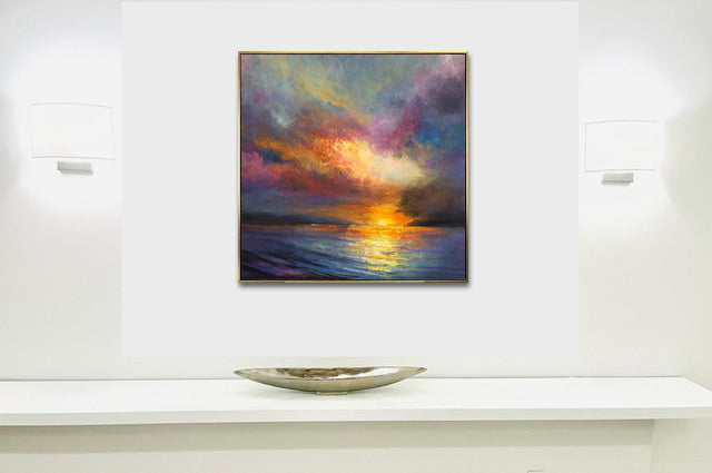 Invoice for 9 stretched + black +gold frames paintings 36x36" for Laurel Bledsoe