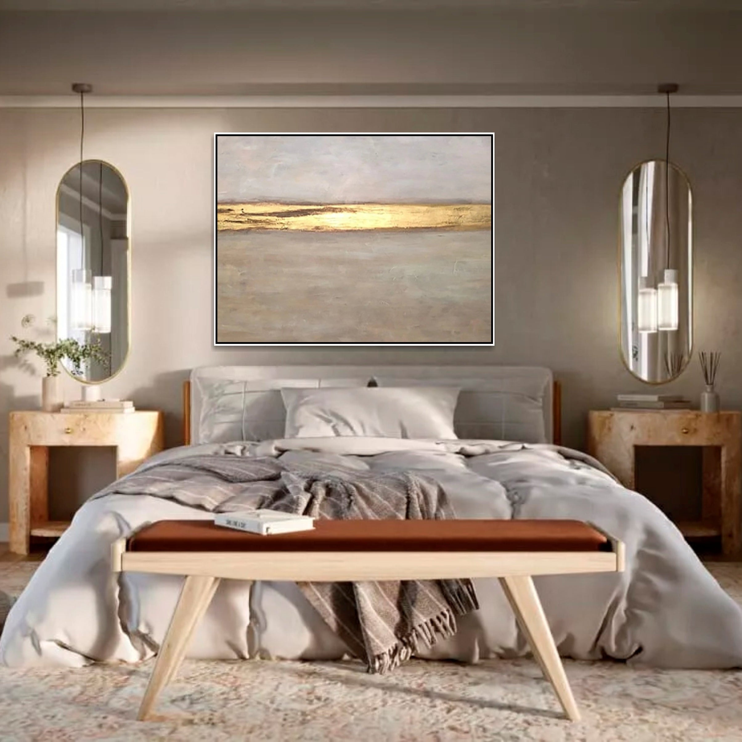 Oversize wall art abstract GOLDEN HEAVEN