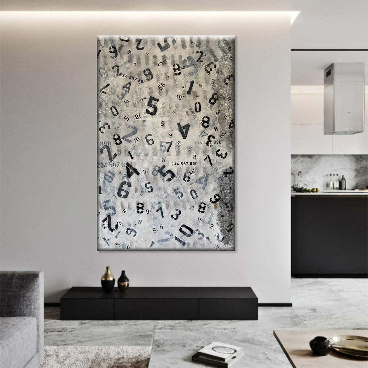 FALLING NUMBERS 54"x36"