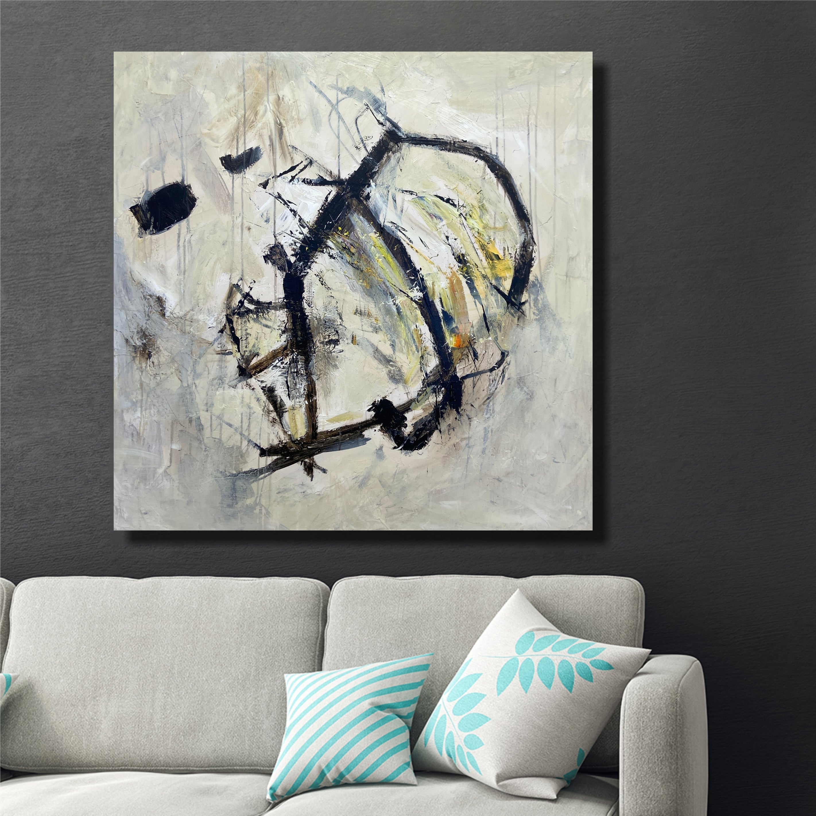 NEUTRAL BRUSHWORK 40"x40"