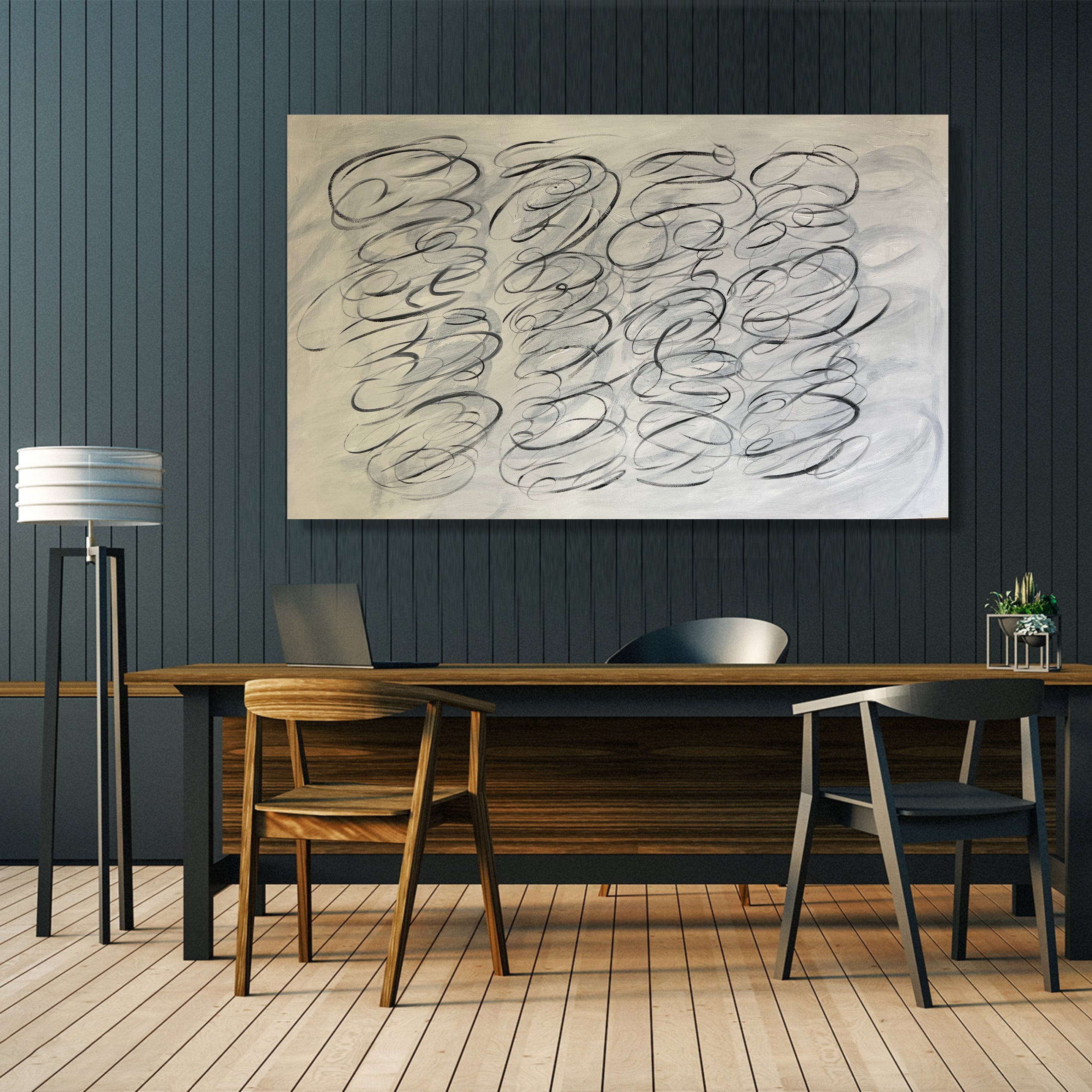 MONOCHROME WHISPERS 38"x64"