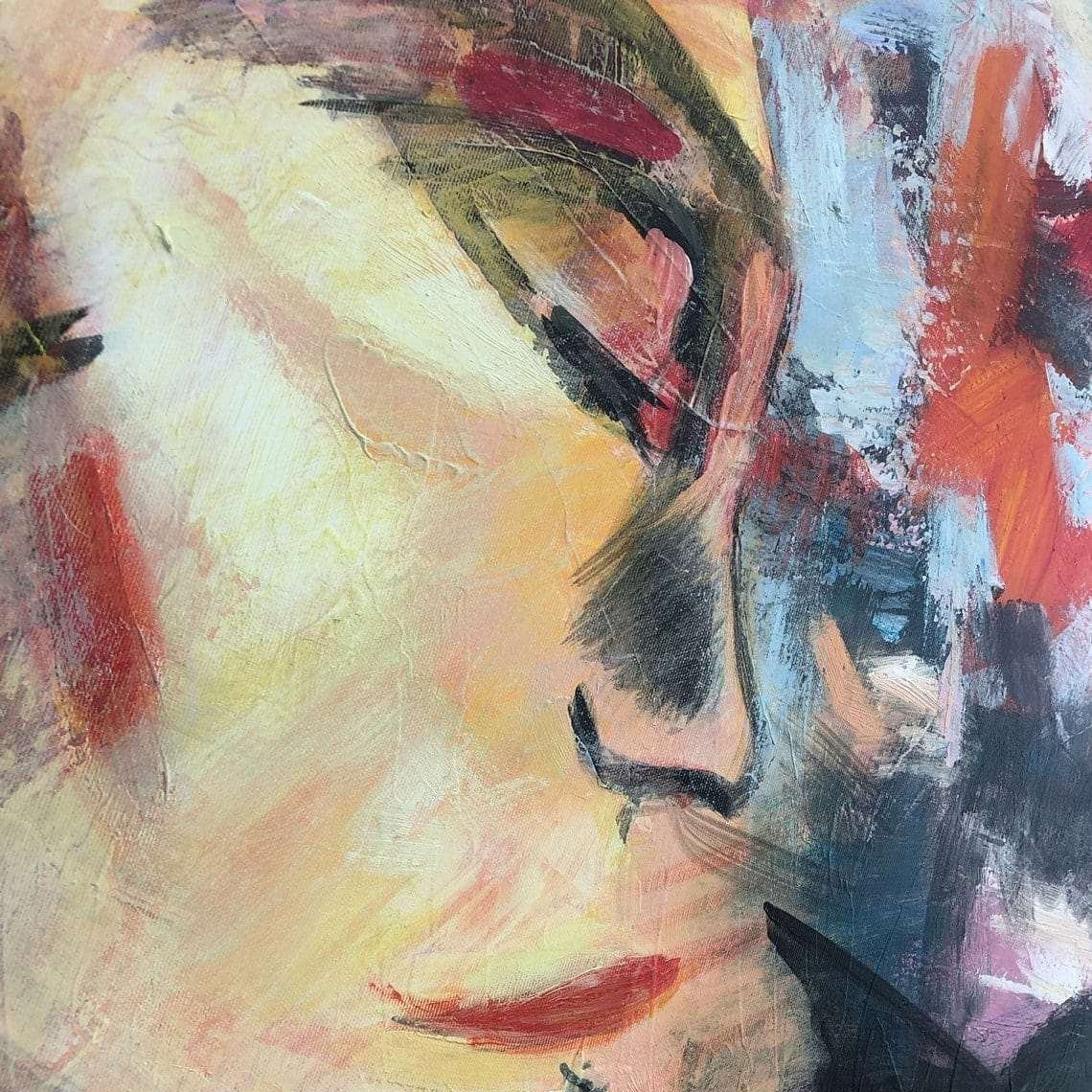 Abstract acrylic figurative painting PERSONALITY CHAOS