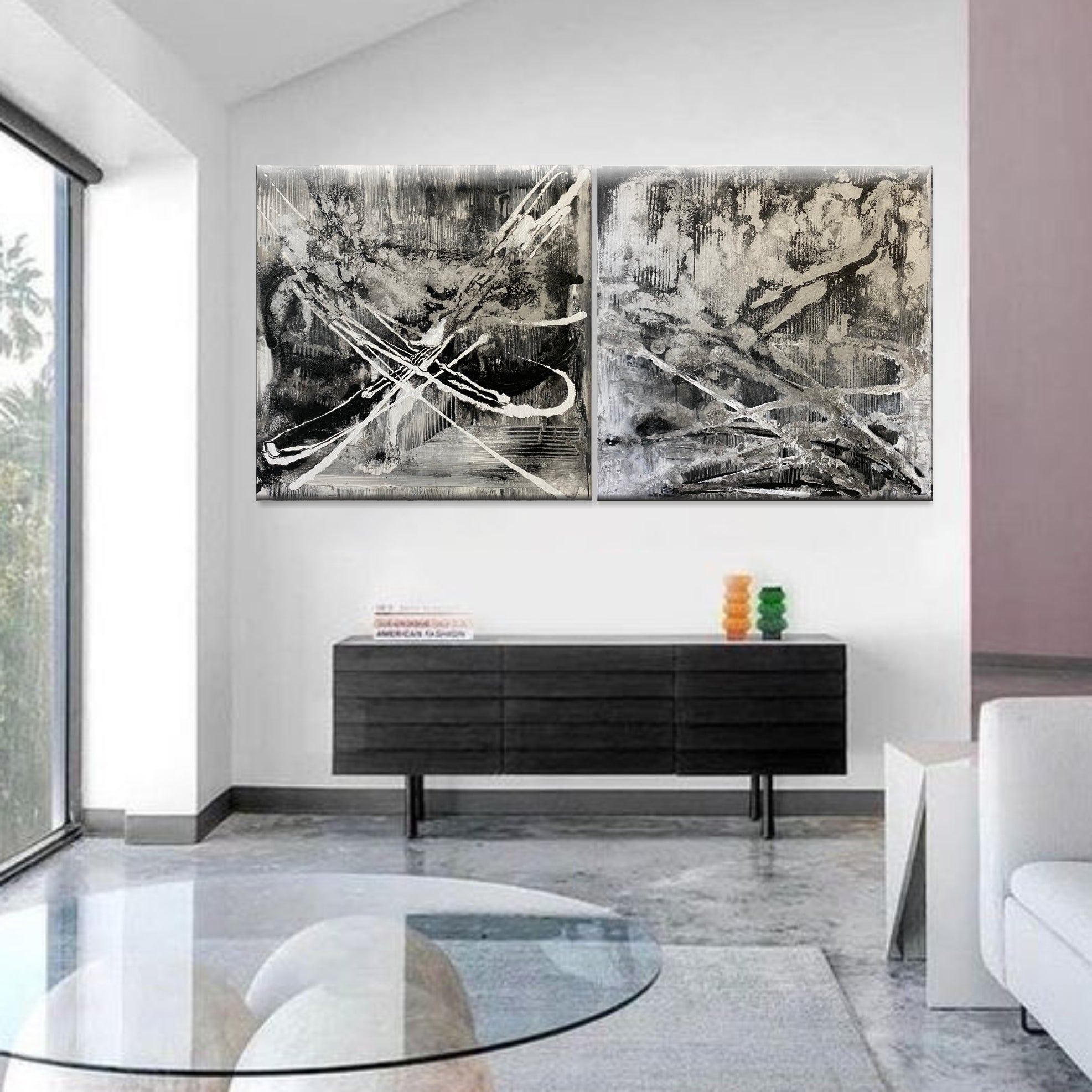 STRIKING BLACK DETAIL 2P 26"x52"