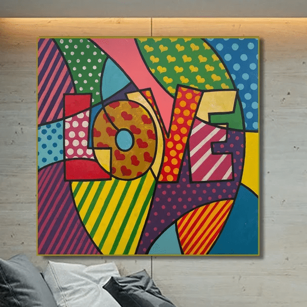 Modern expressive pop art painting BRIGHT LOVE