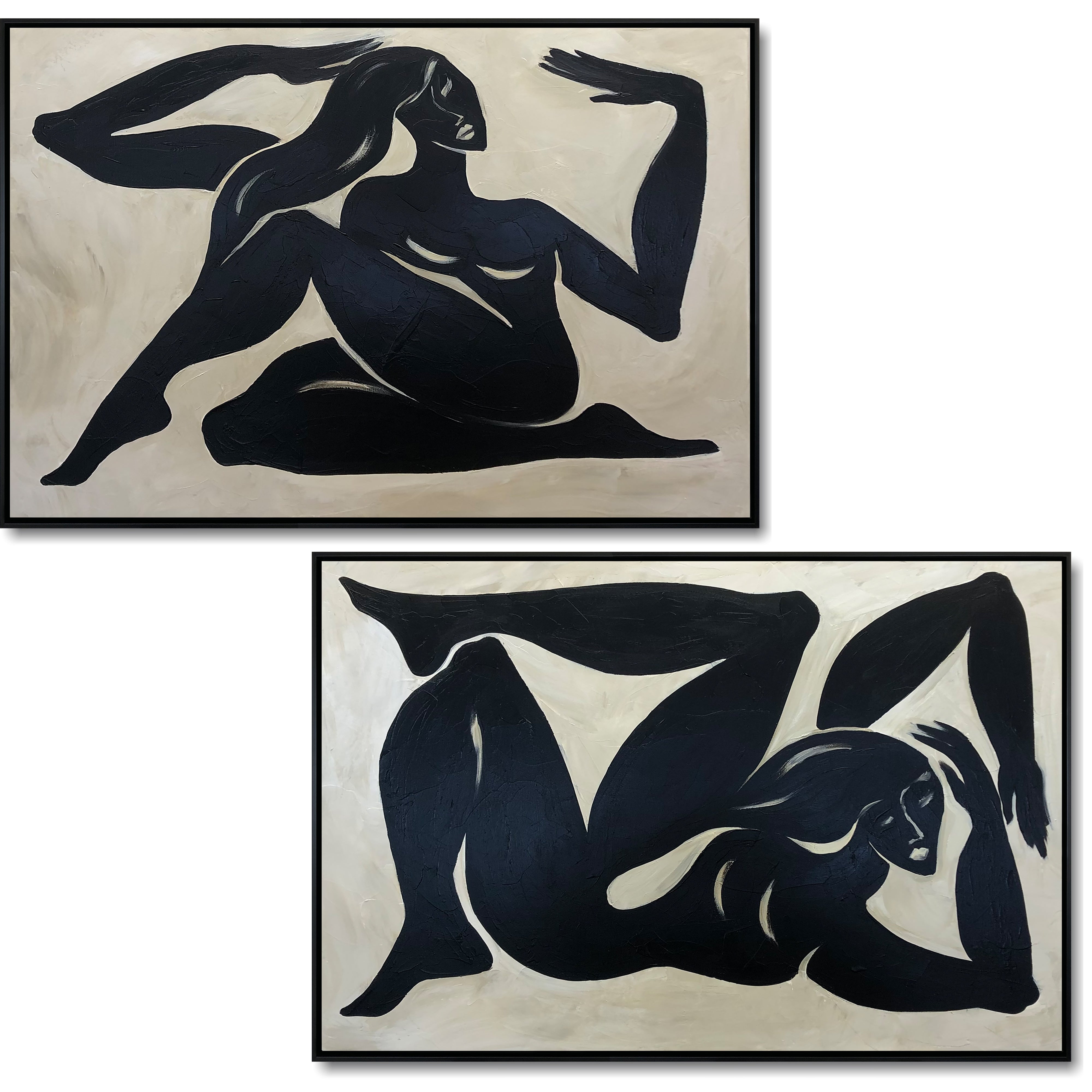 Black and white greek figurative paintings GREEK ATHLETES