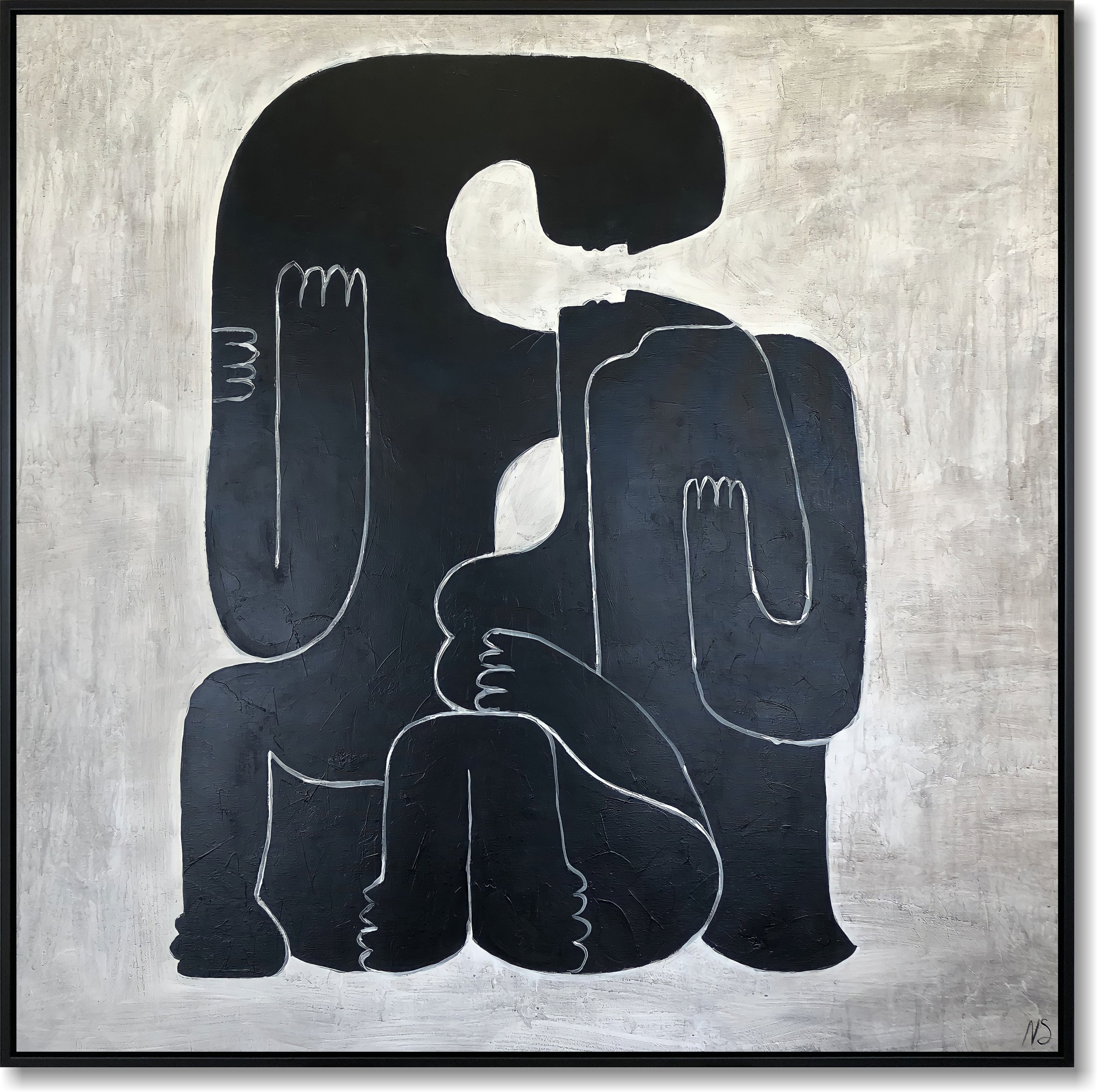 Oversized humans сouple painting LOVE FOREVER