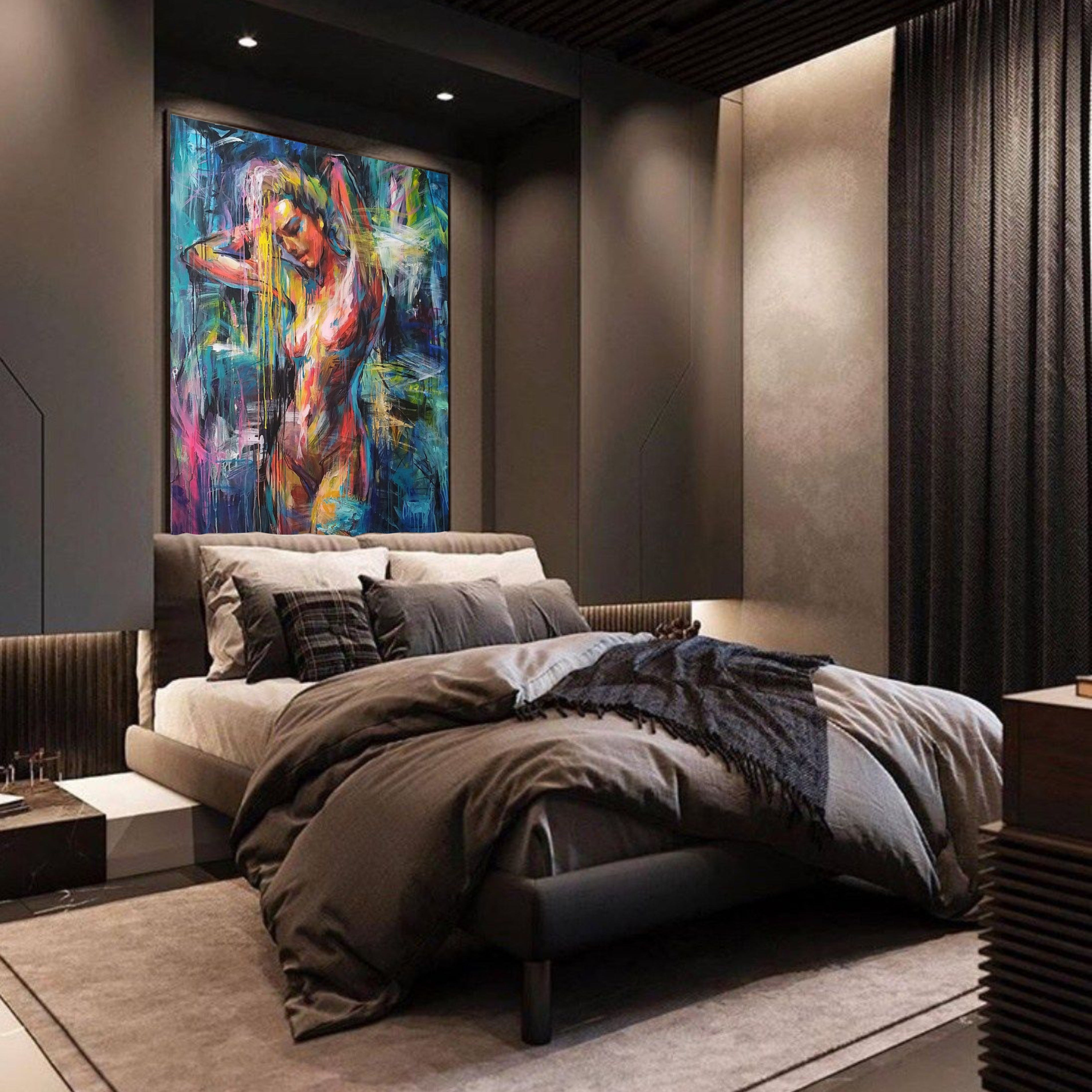 Figurative іconic abstract art LADY RAIN