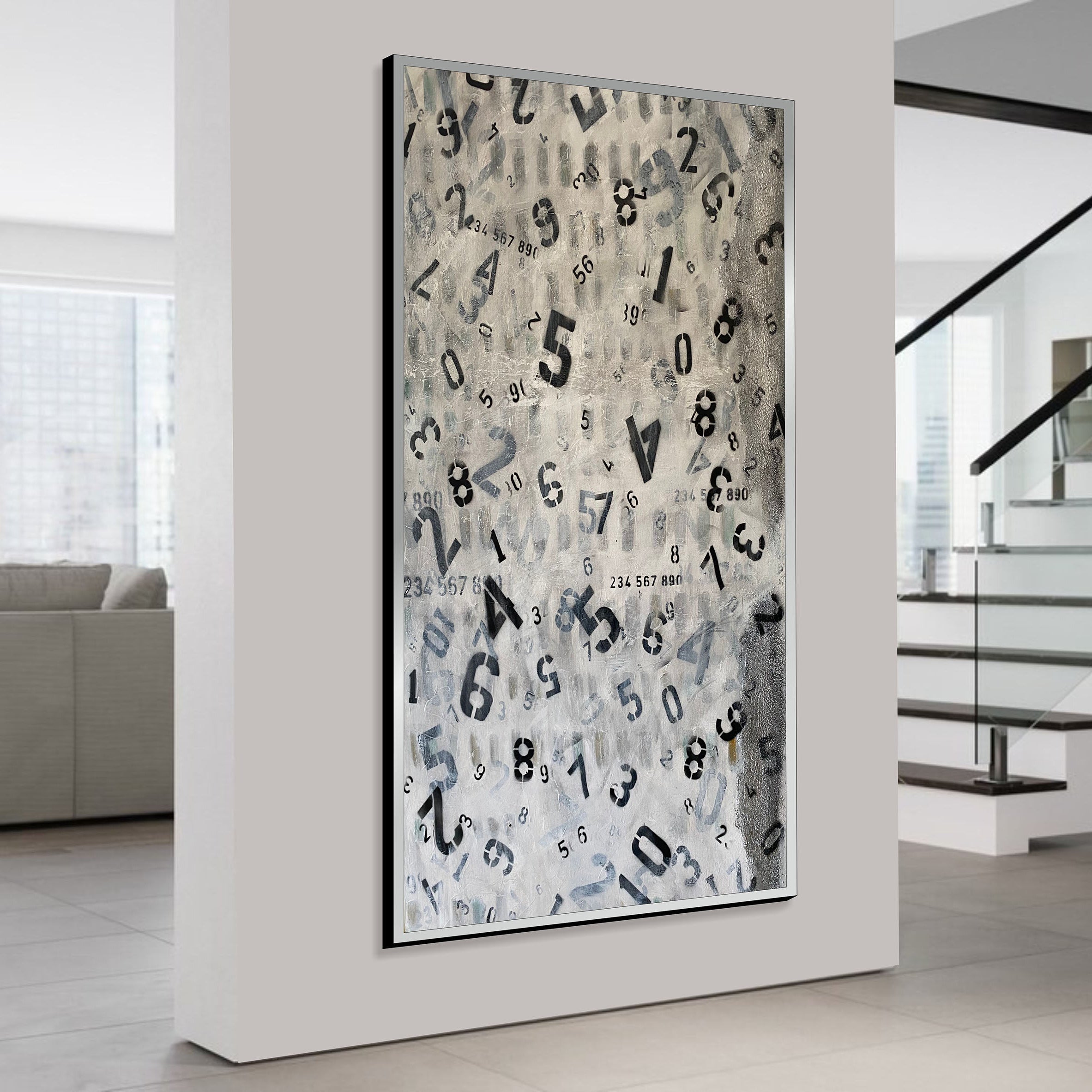 FALLING NUMBERS 54"x36"