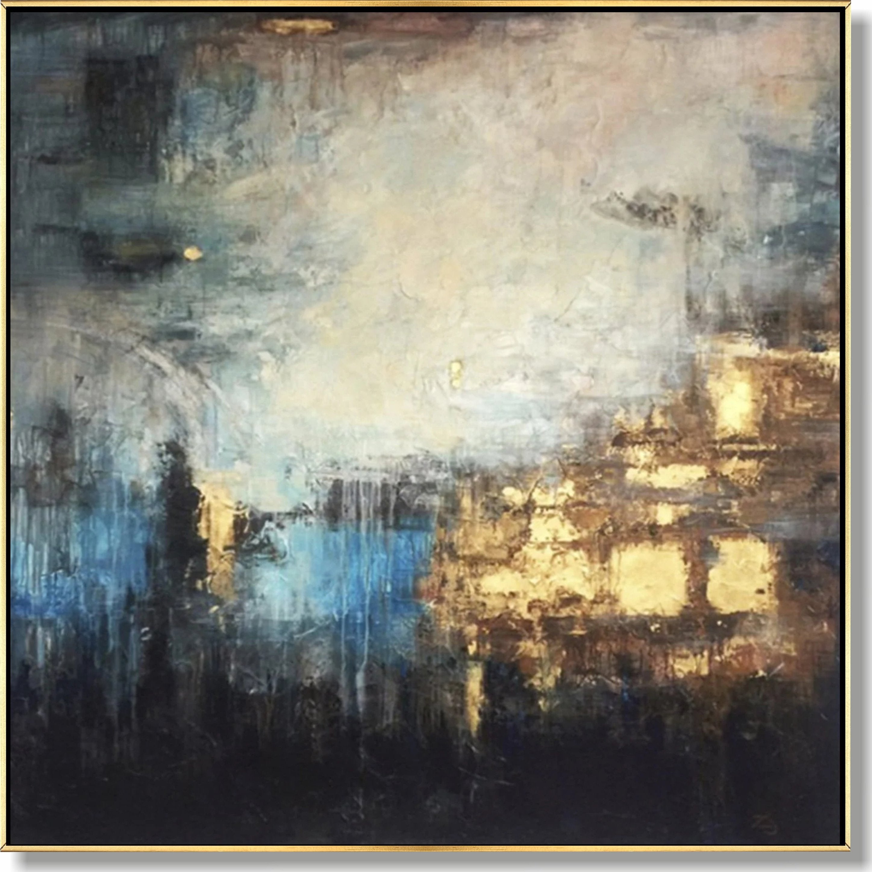 Modern luxury metallic abstract painting NIGHT SKY