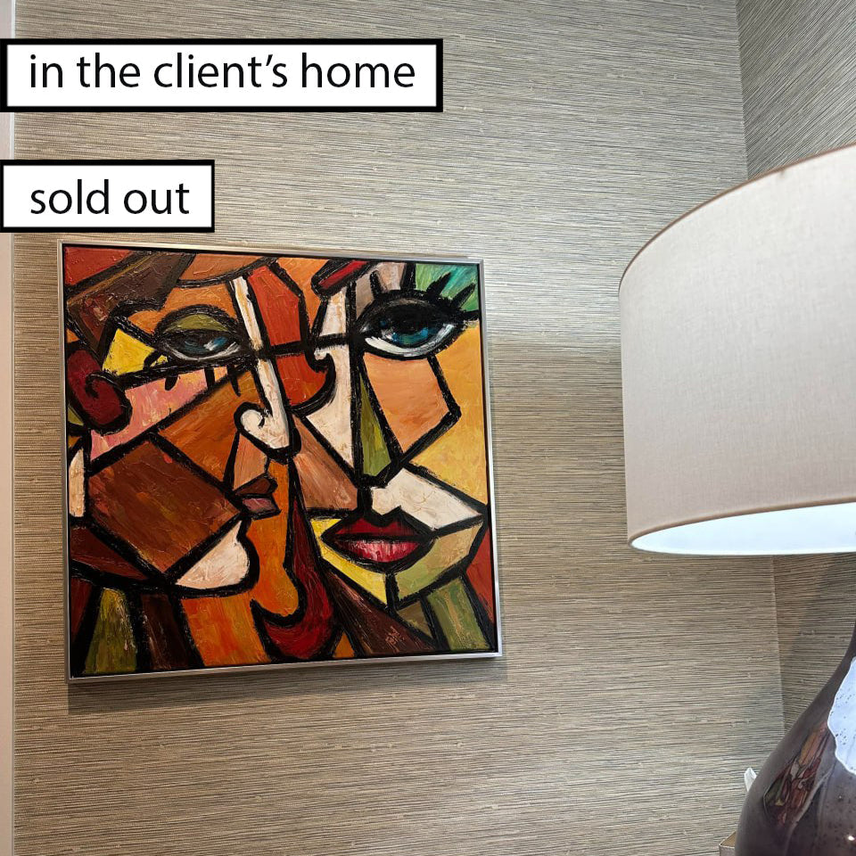 FIDELITY OF LOVE Acrylic, Oil Painting on Canvas Sold to Lynette on February 2025 in size 26"x26"