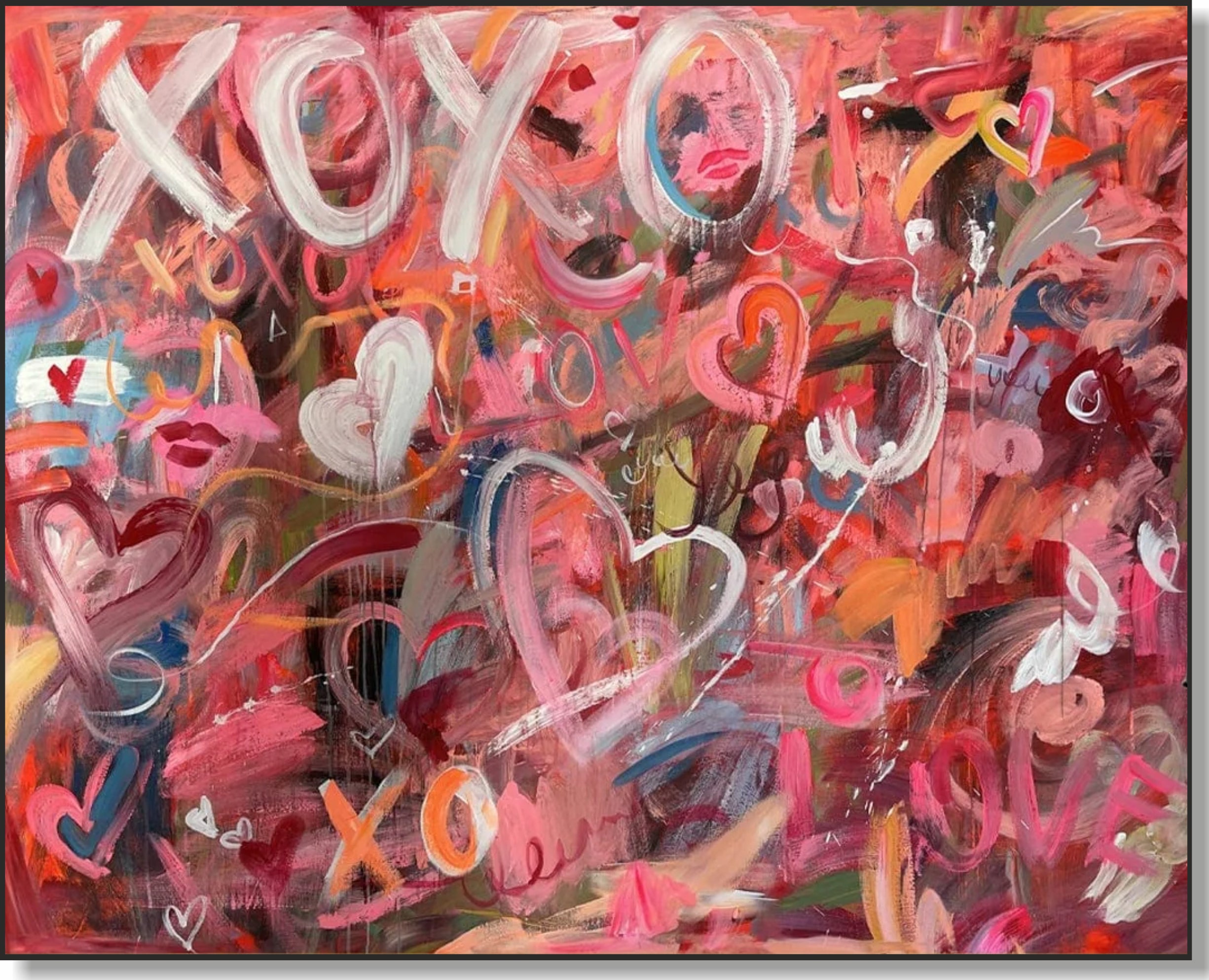 Colorful romantic and love painting XOXO