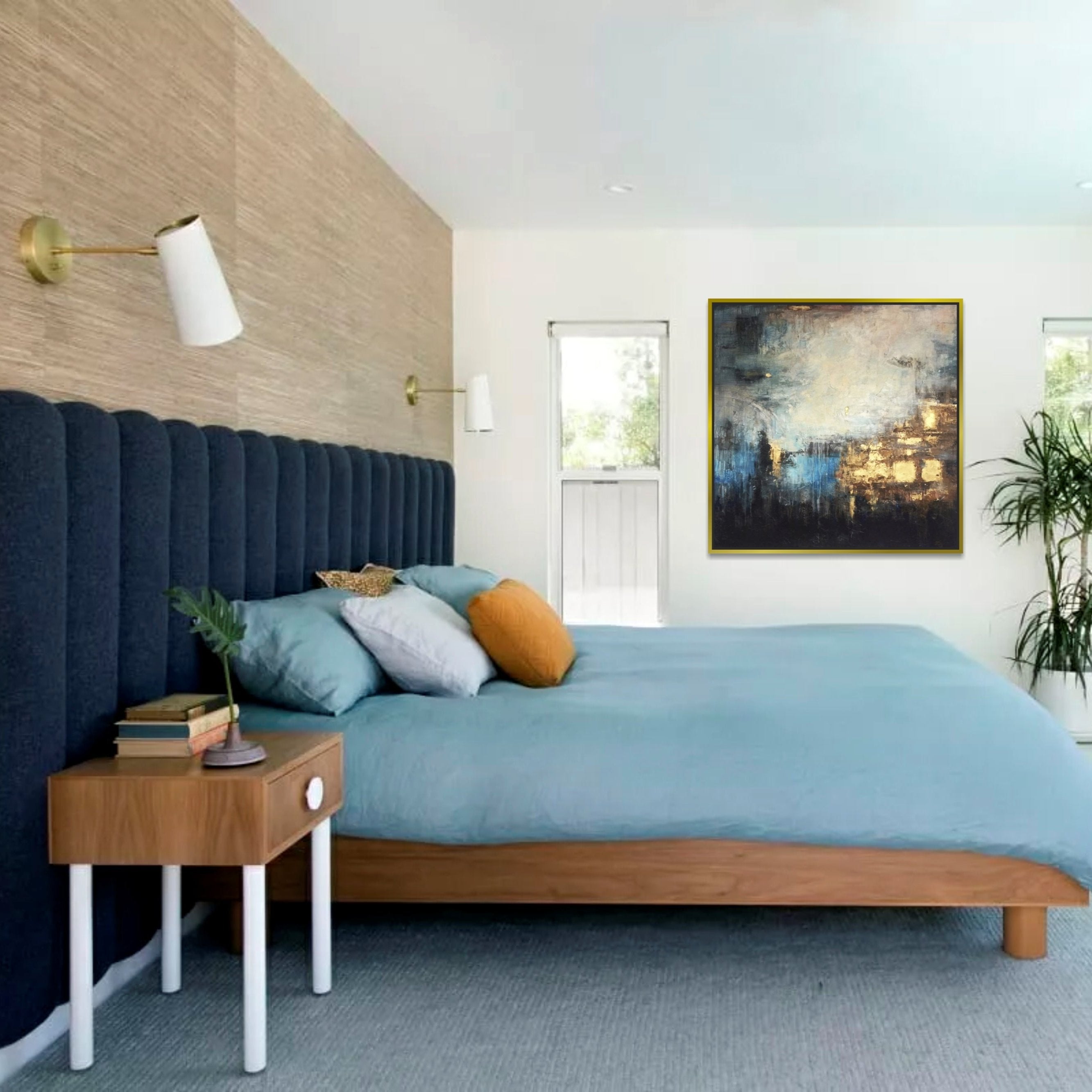 Modern luxury metallic abstract painting NIGHT SKY