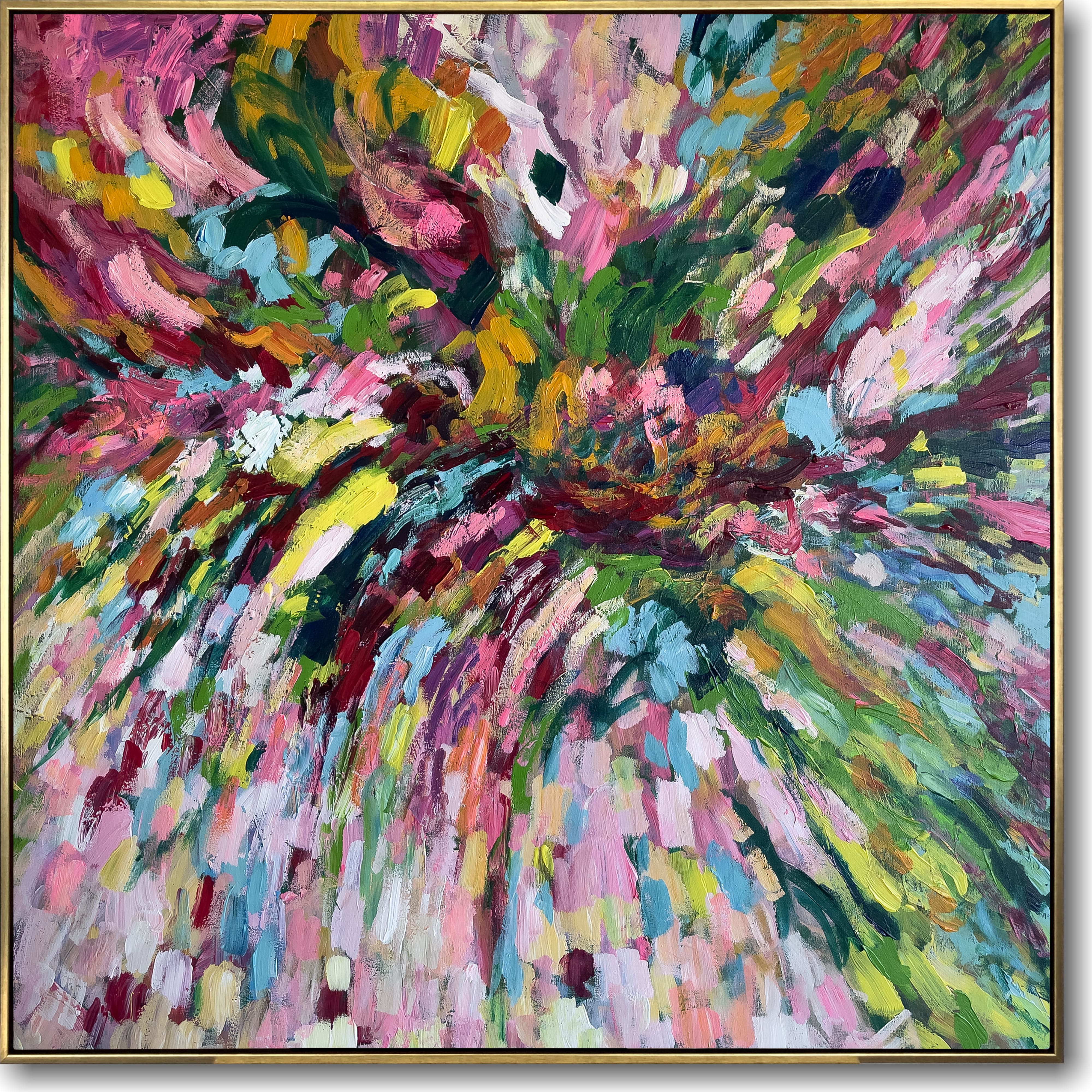 Modern wall art framed paintings COLOR EXPLOSION Unstretched