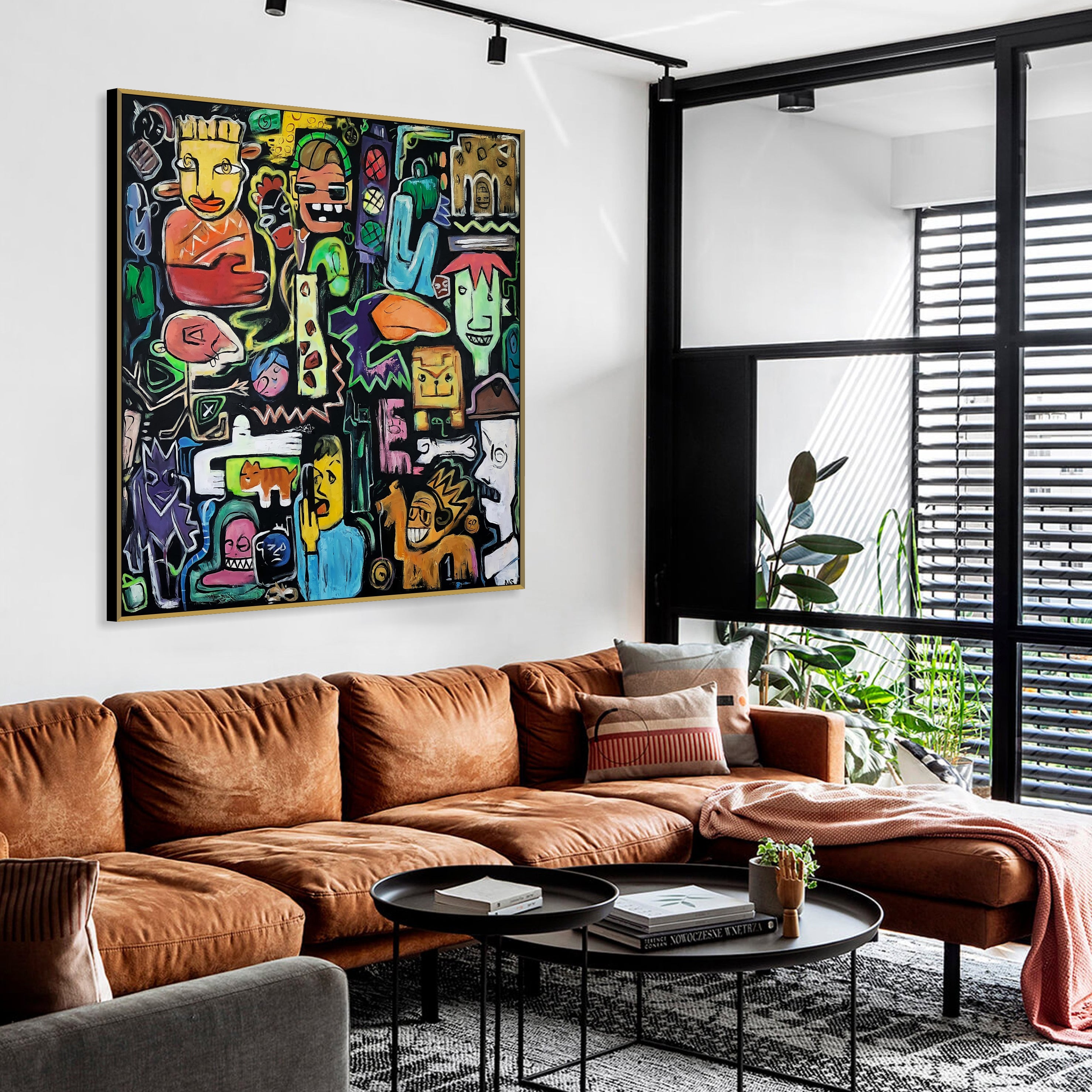 Textured modern abstract painting MODERN SOCIETY