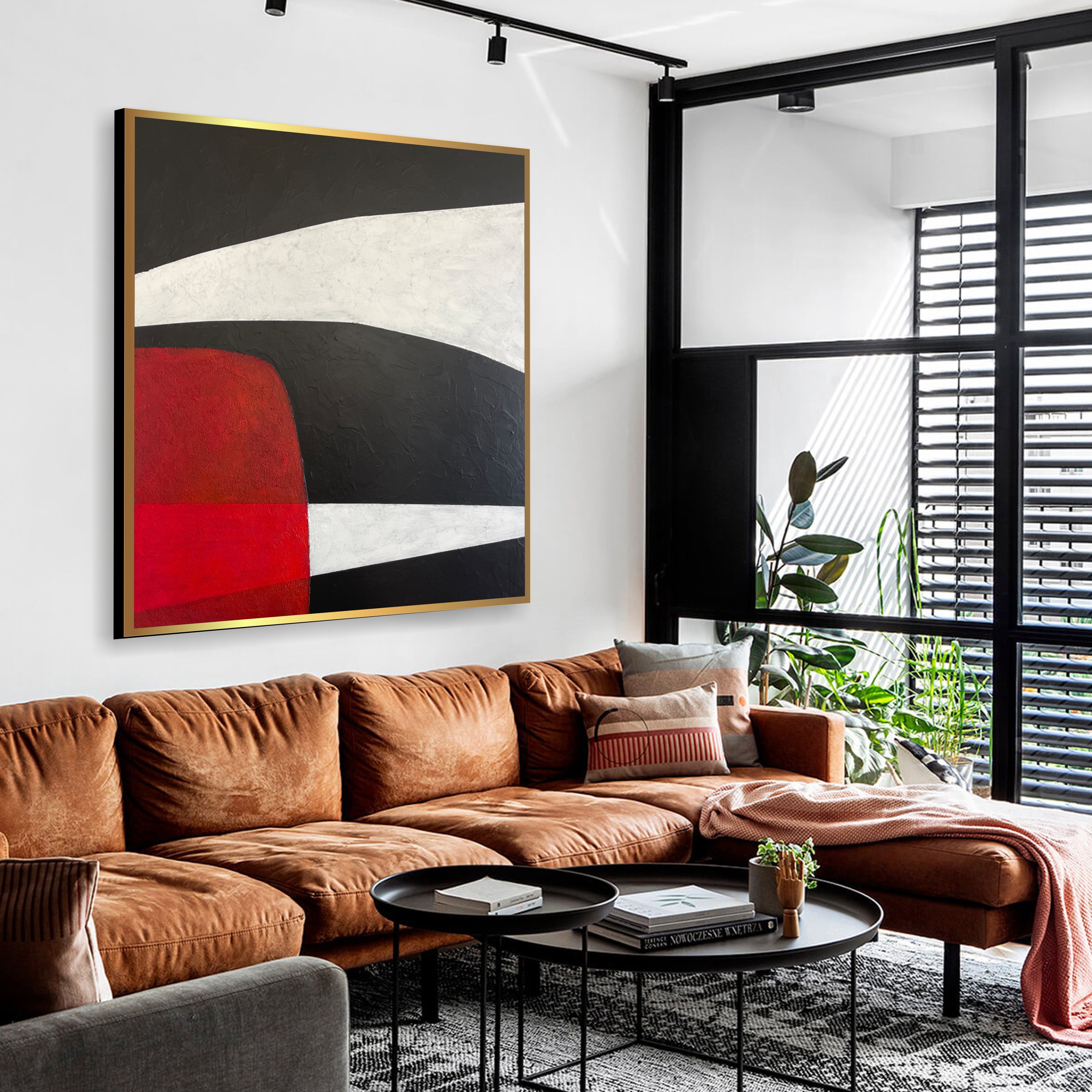 CRIMSON CONTRAST 40“x40"