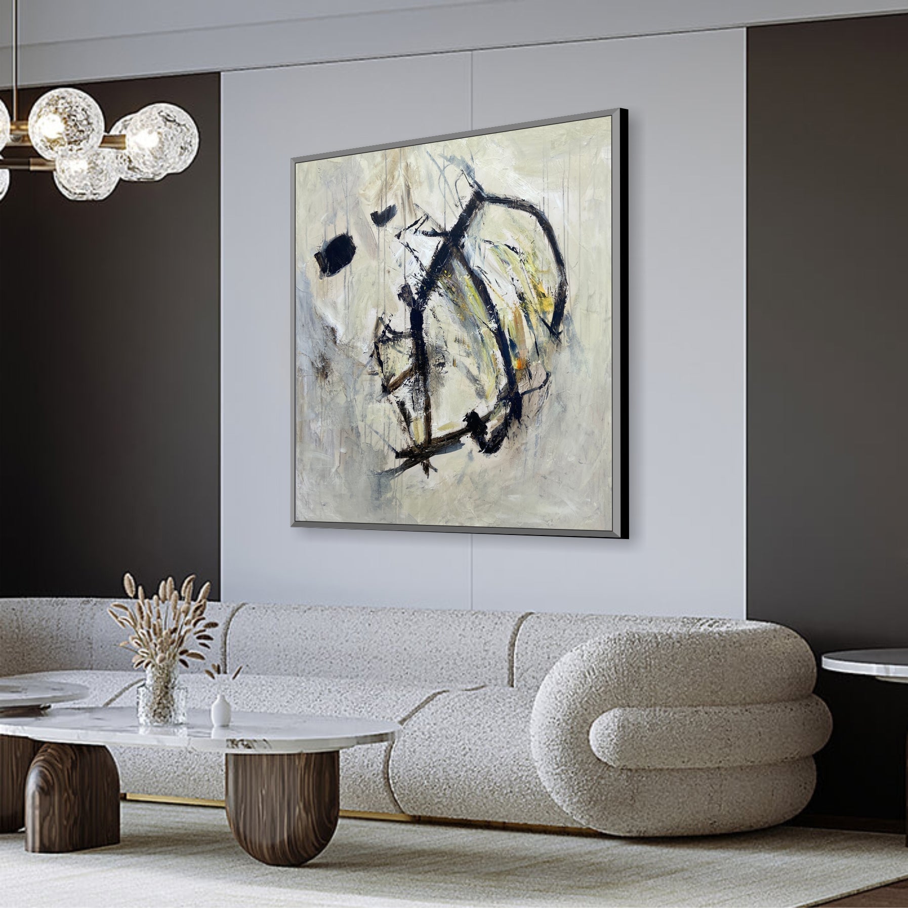 NEUTRAL BRUSHWORK 40"x40"