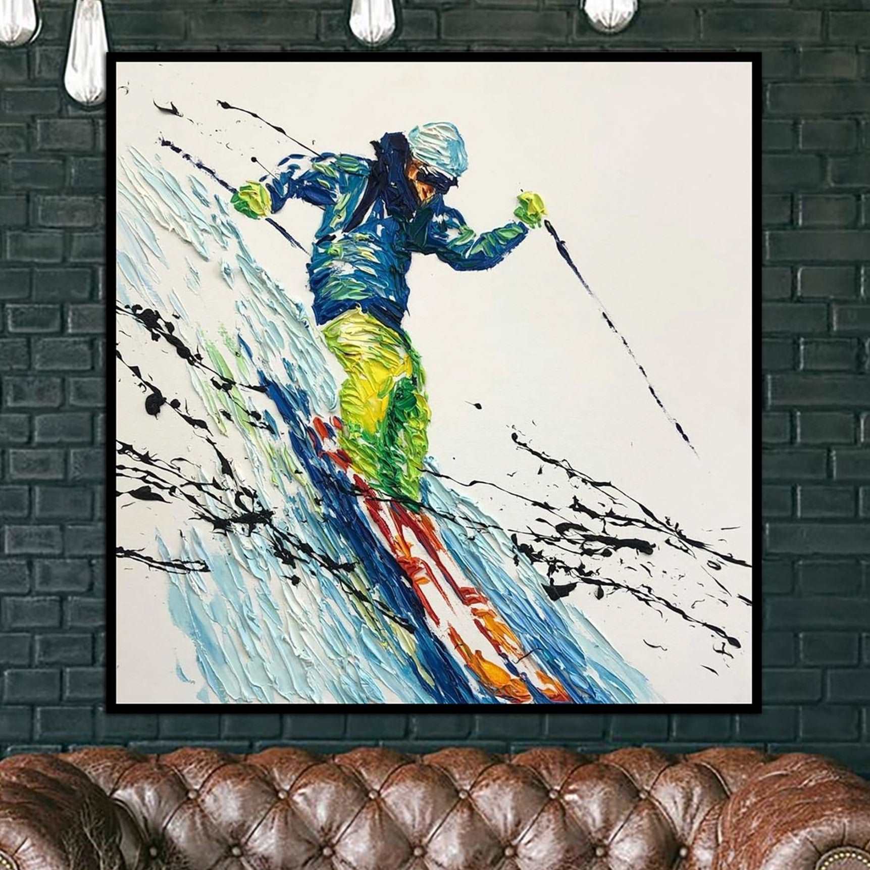 Abstract dynamic art painting ABRUPT DOWNHILL