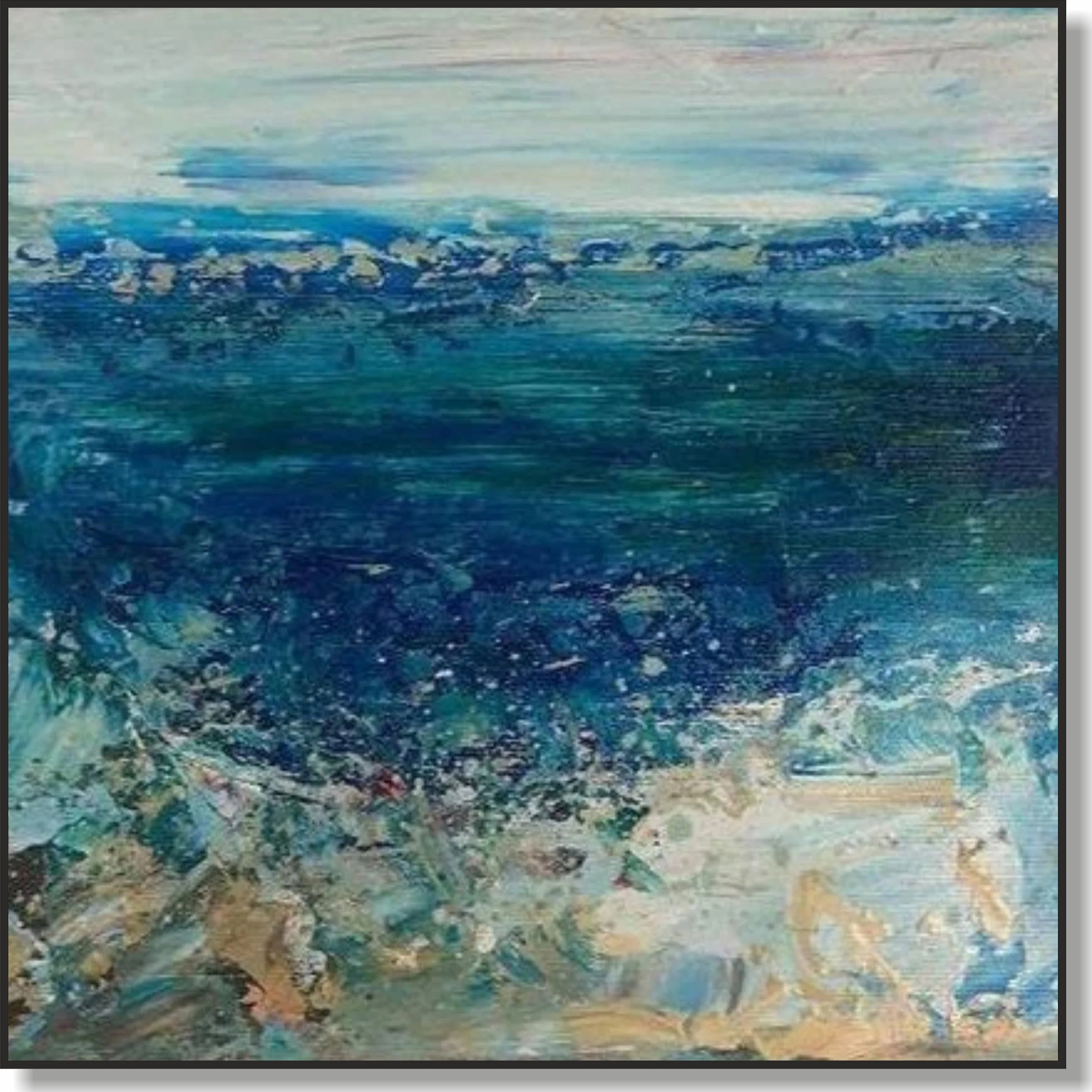 Abstract coastal textured painting SPLASH