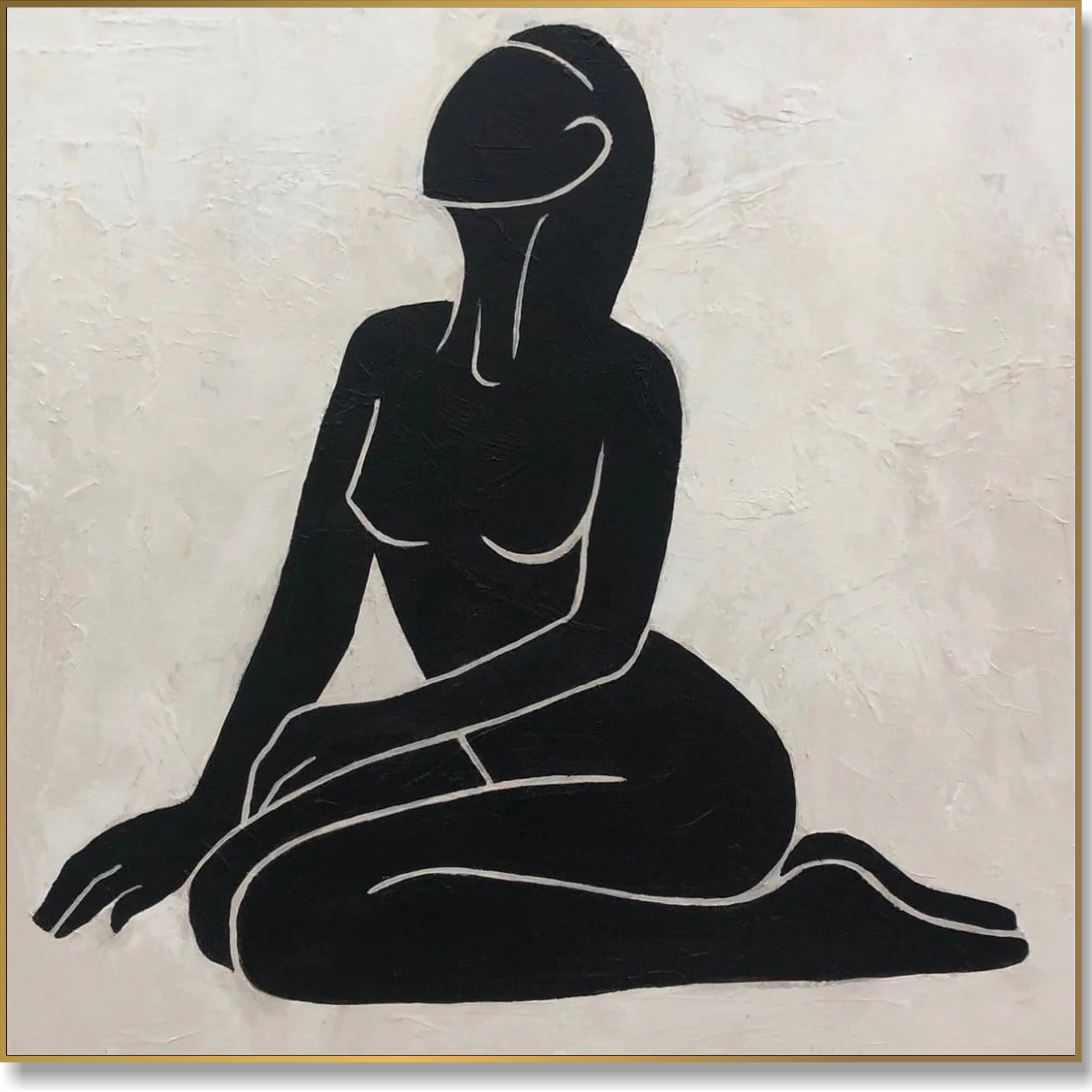 Monochrome figurative abstract art NAKED BEAUTY