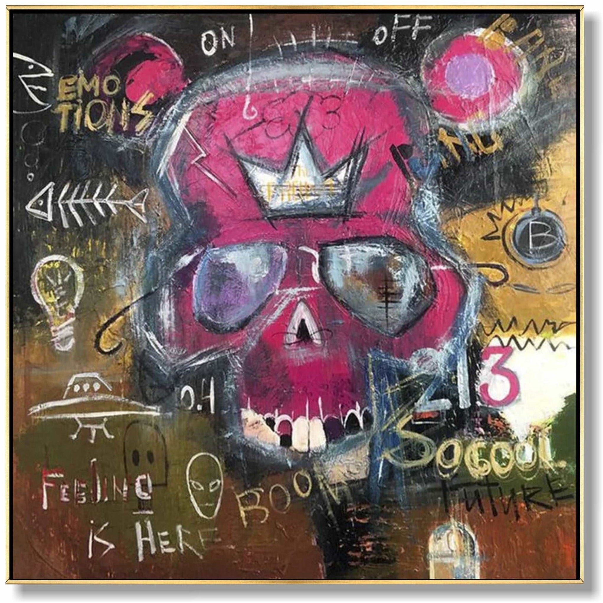 Abstract contemporary graffiti style art SKULL