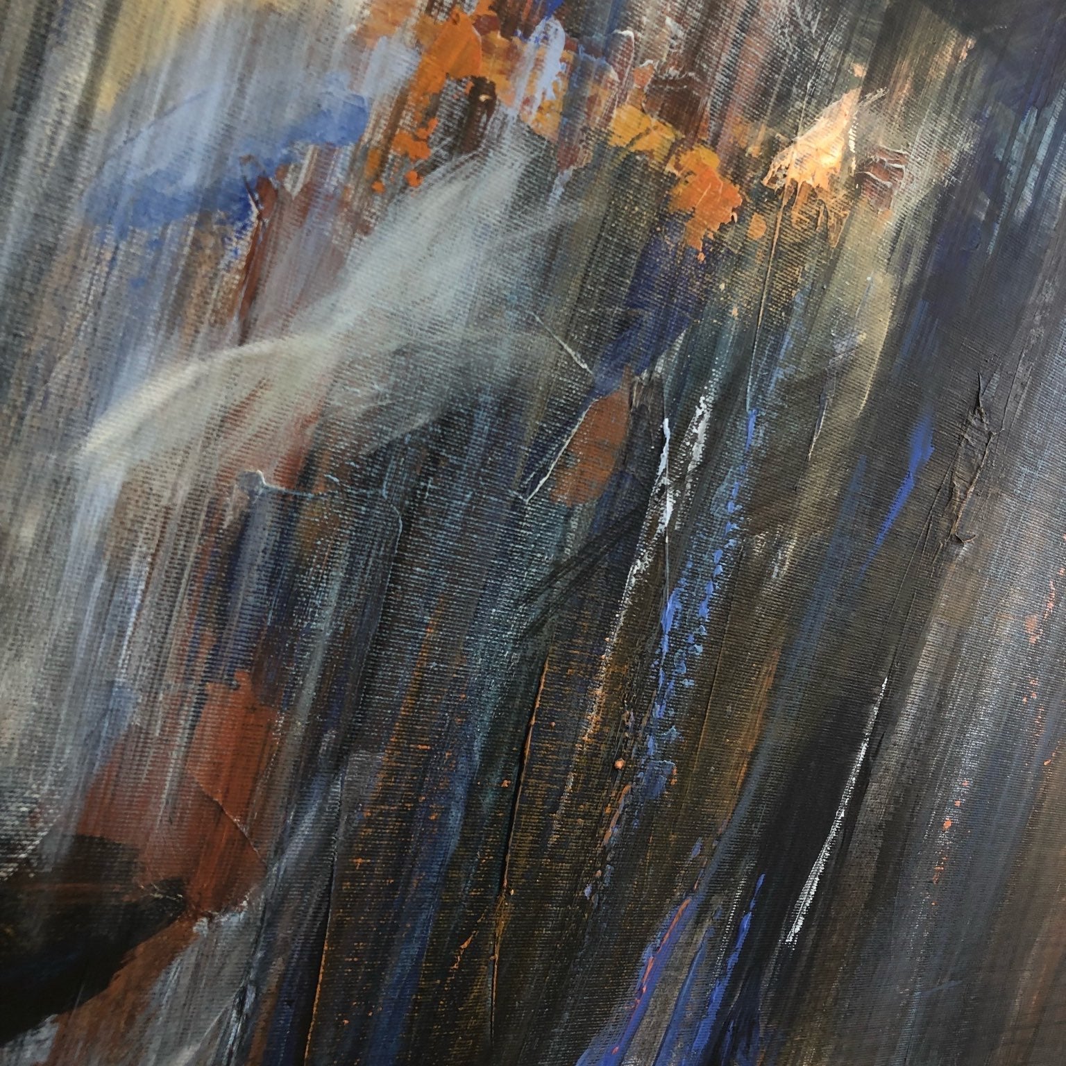 Abstract acrylic face portrait painting GULLIBLE FACE