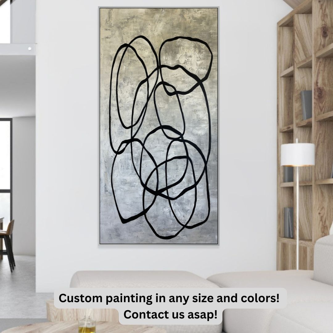 Textured black and white art CIRCLE GYRATE