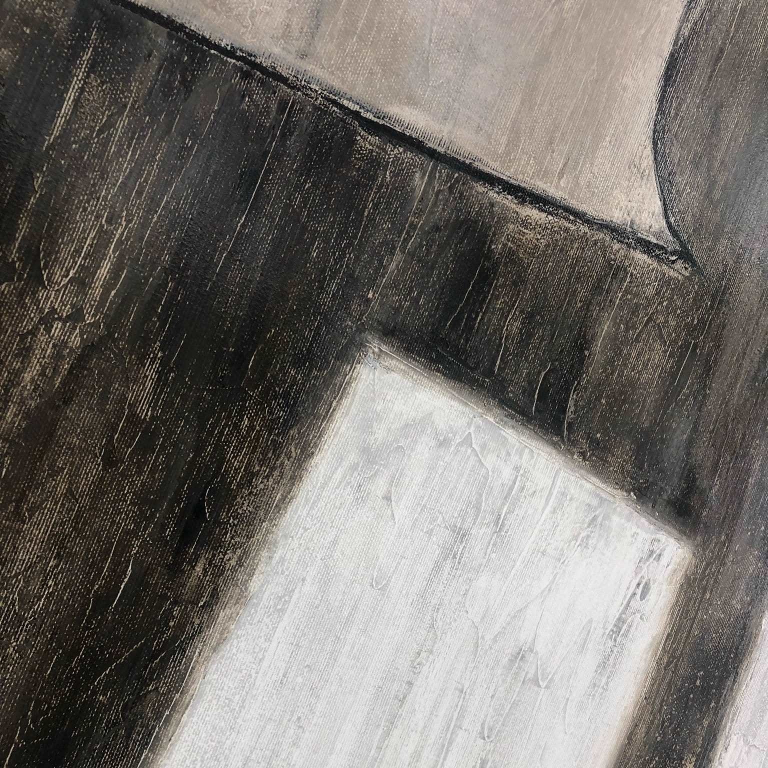 Abstract monochrome geometric painting SILHOUETTE