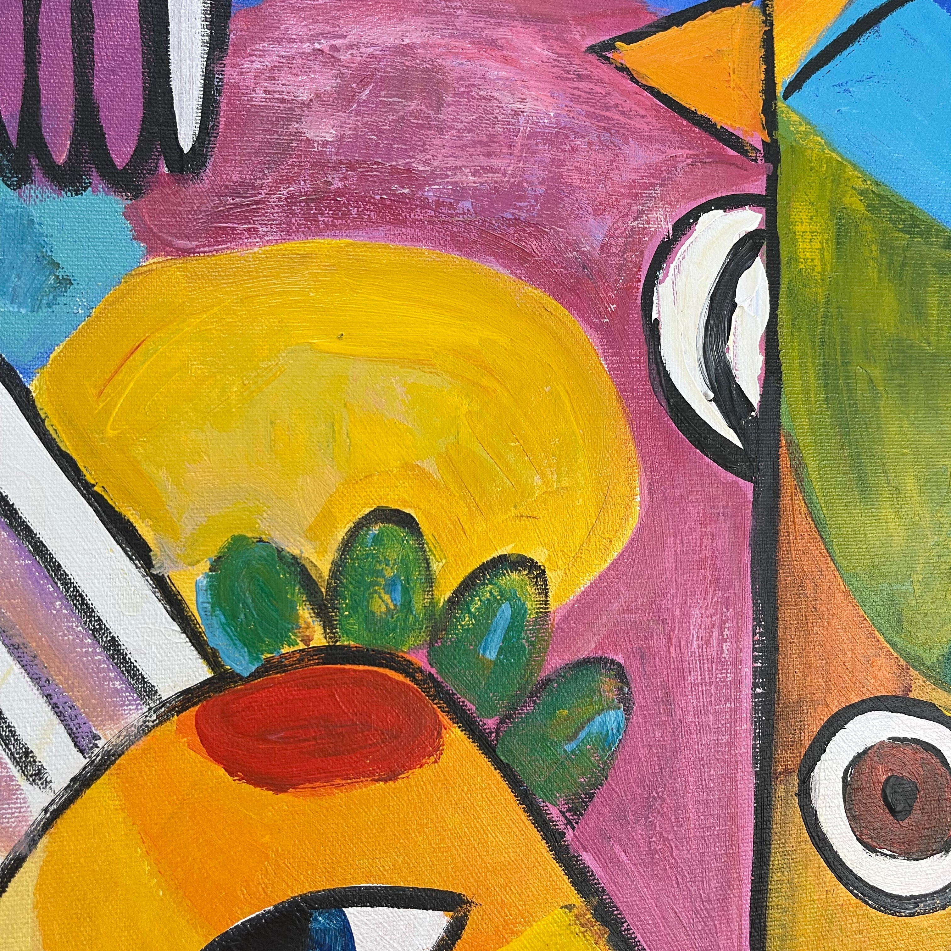 GEOMETRIC FACES 26"x26"