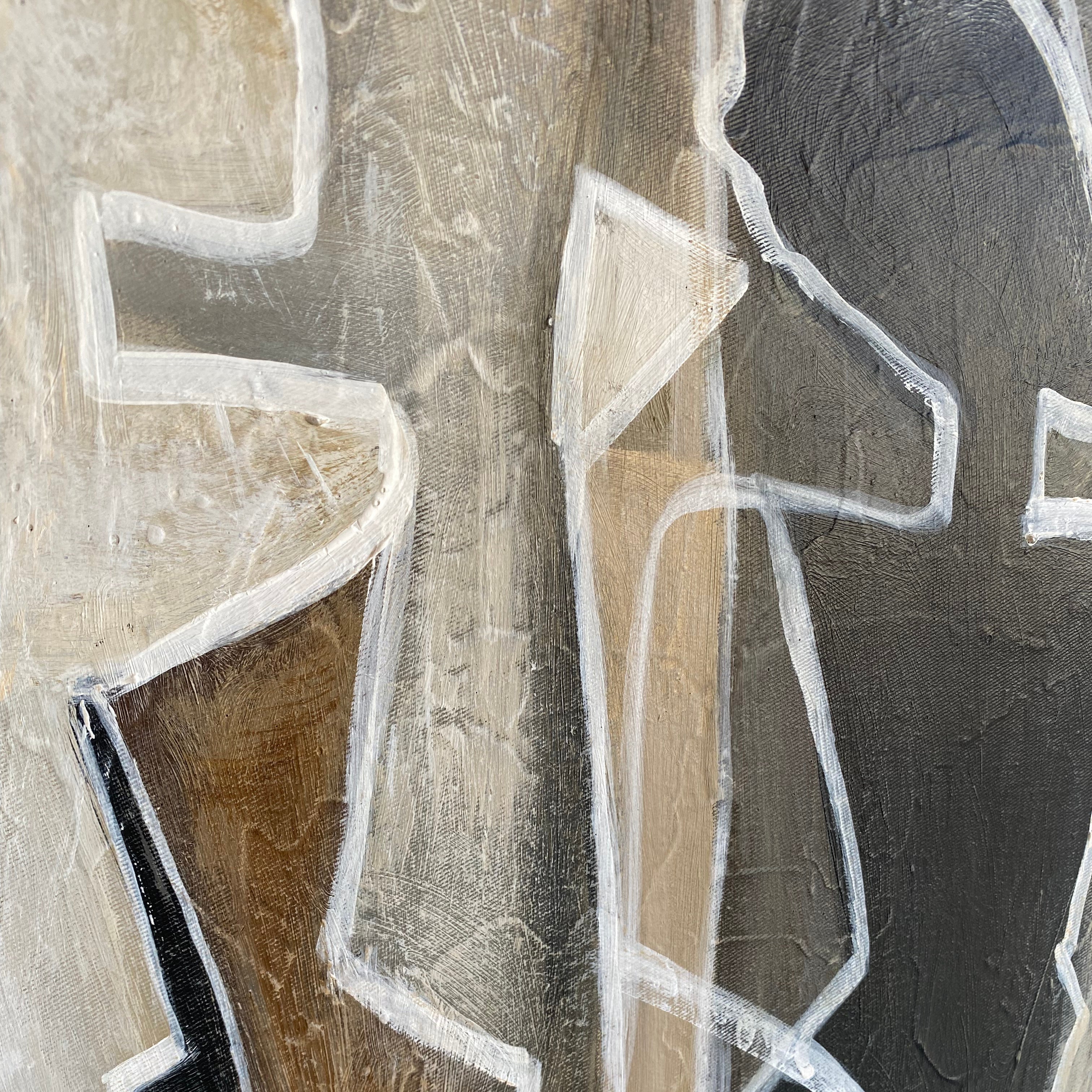 Expressionist abstract human figure painting GEOMETRIC SILHOUETTES