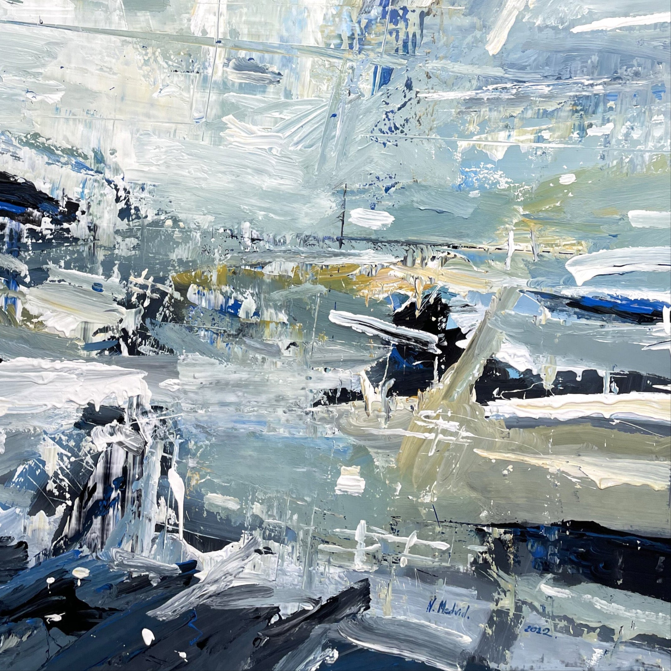 Modern abstract painting ASSOCIATION 209 44.5"x51.2"