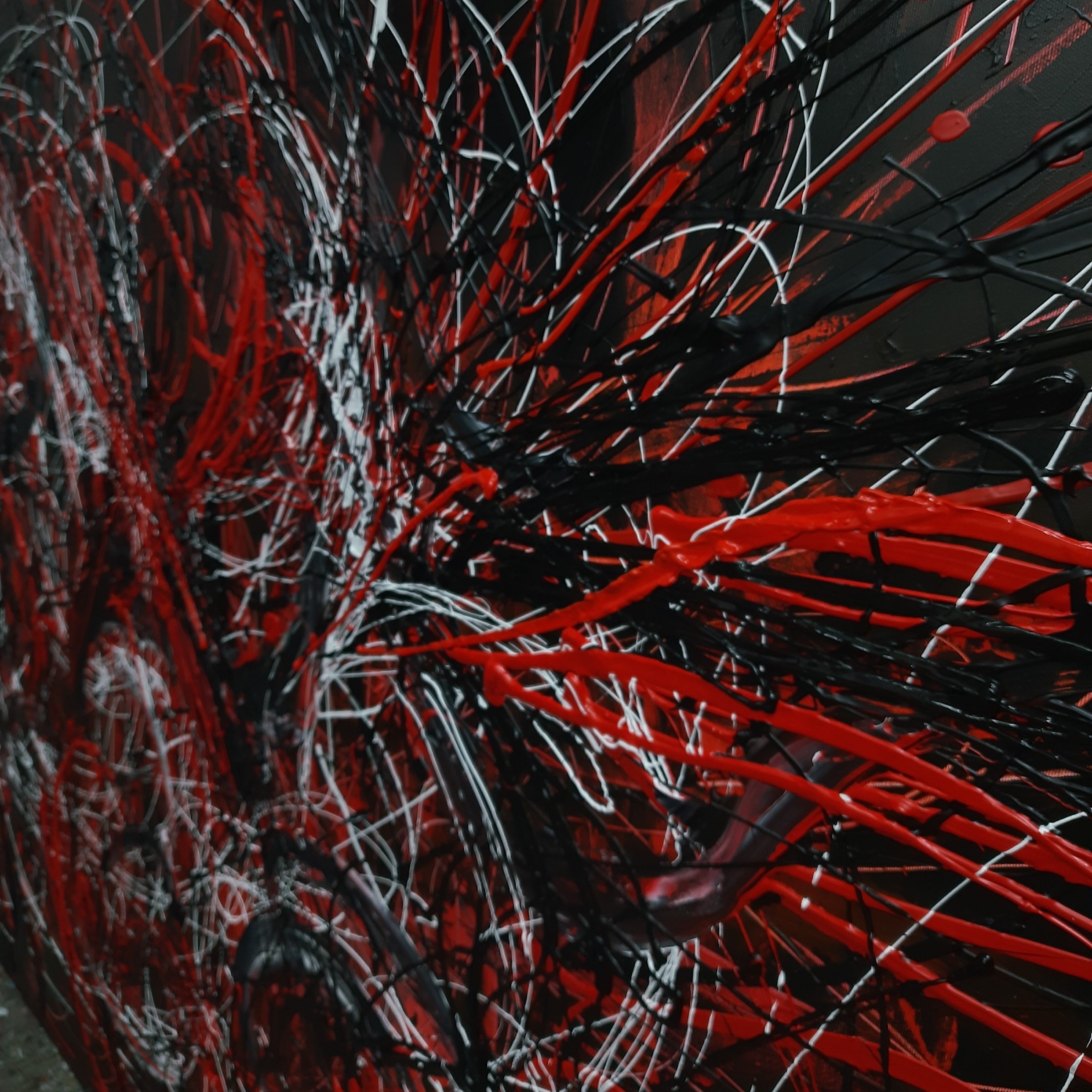 Textured abstract painting NOCTURNAL BLAZE