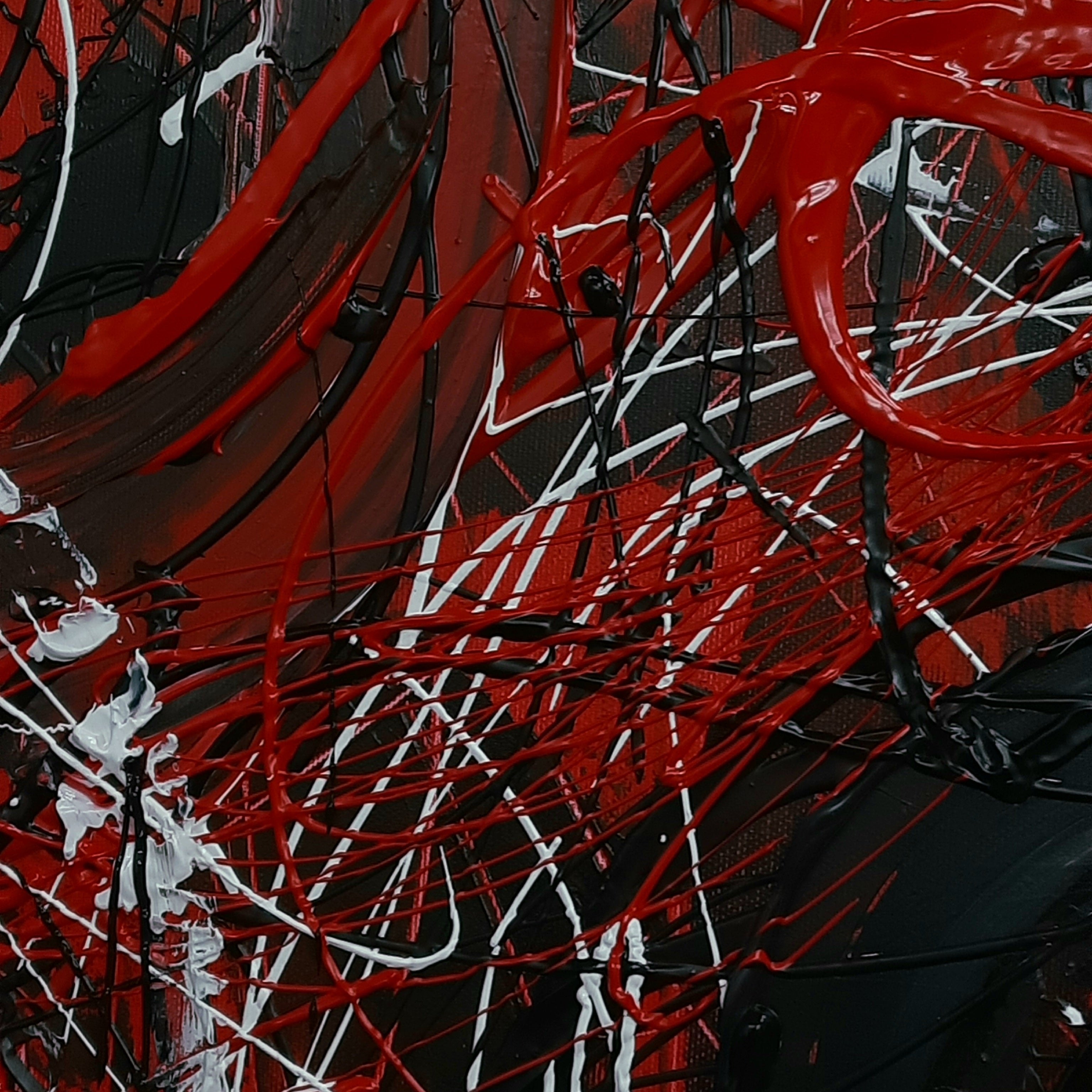 Textured abstract painting NOCTURNAL BLAZE