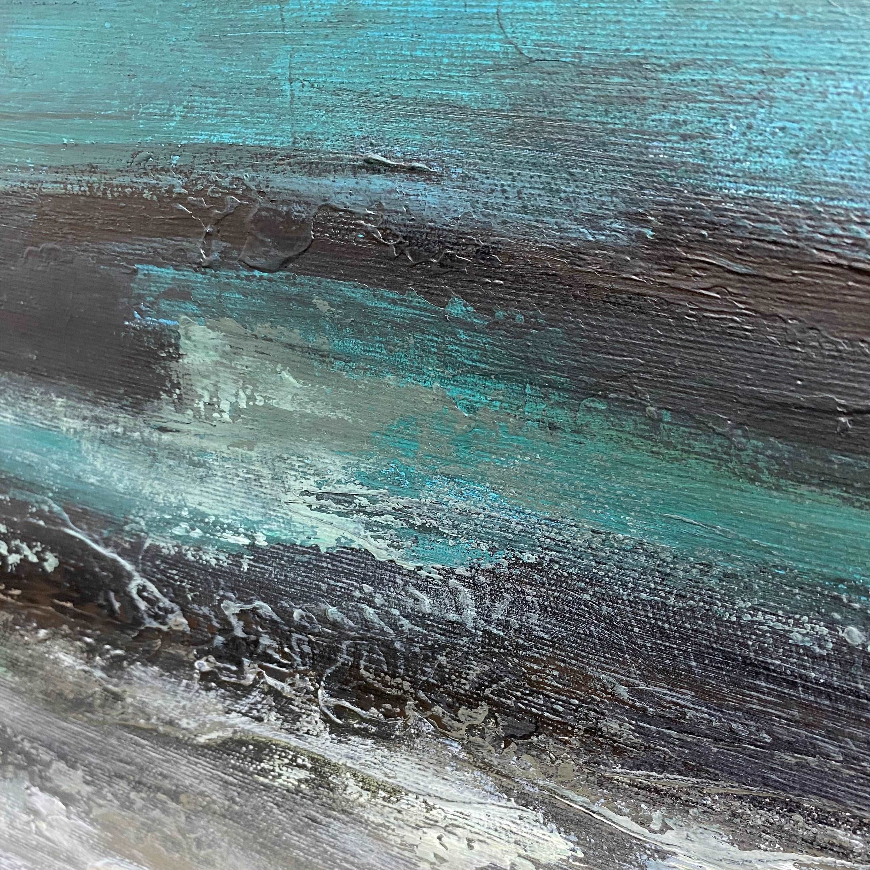 Abstract artwork landscape painting STORMY OCEAN