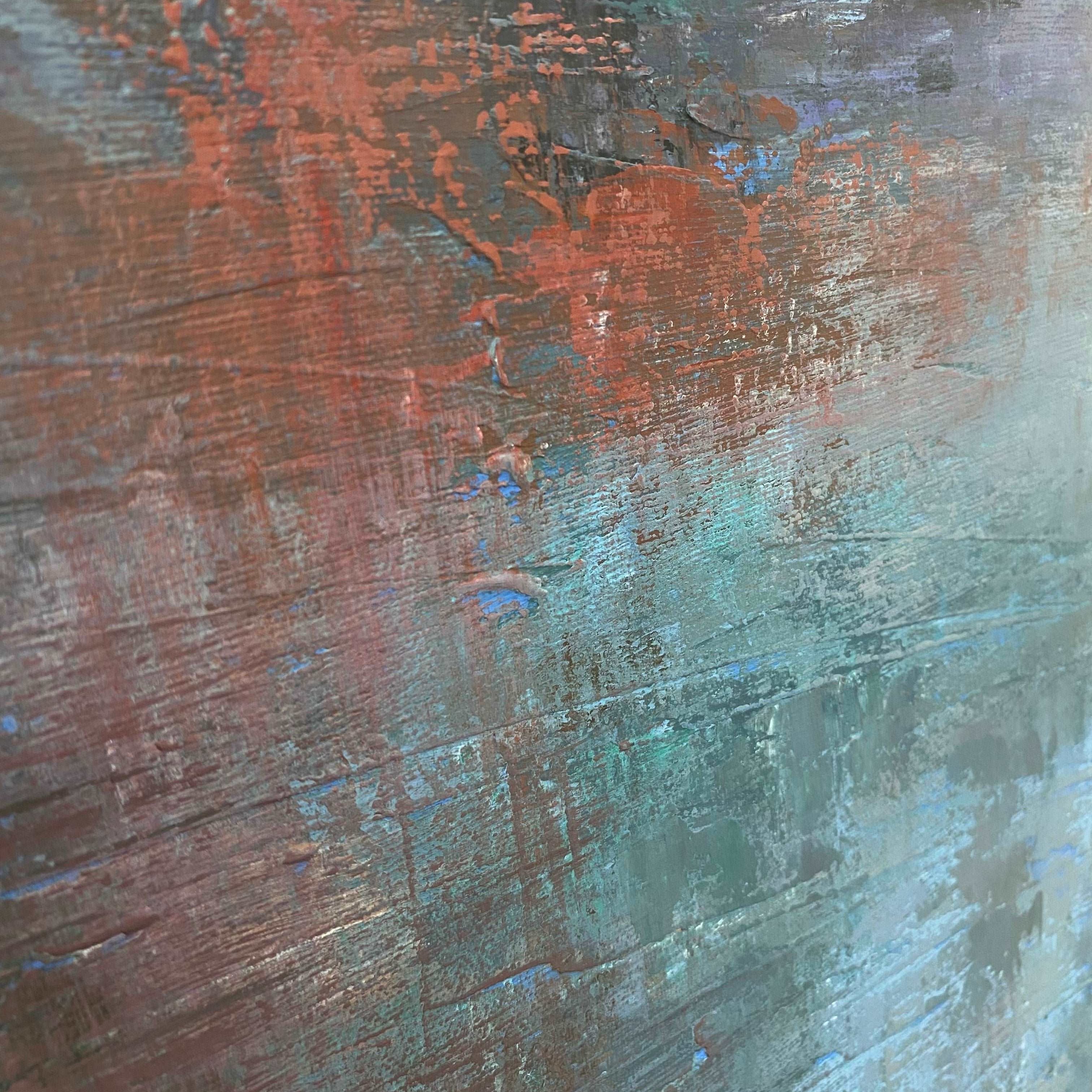 Abstract artwork landscape painting STORMY OCEAN