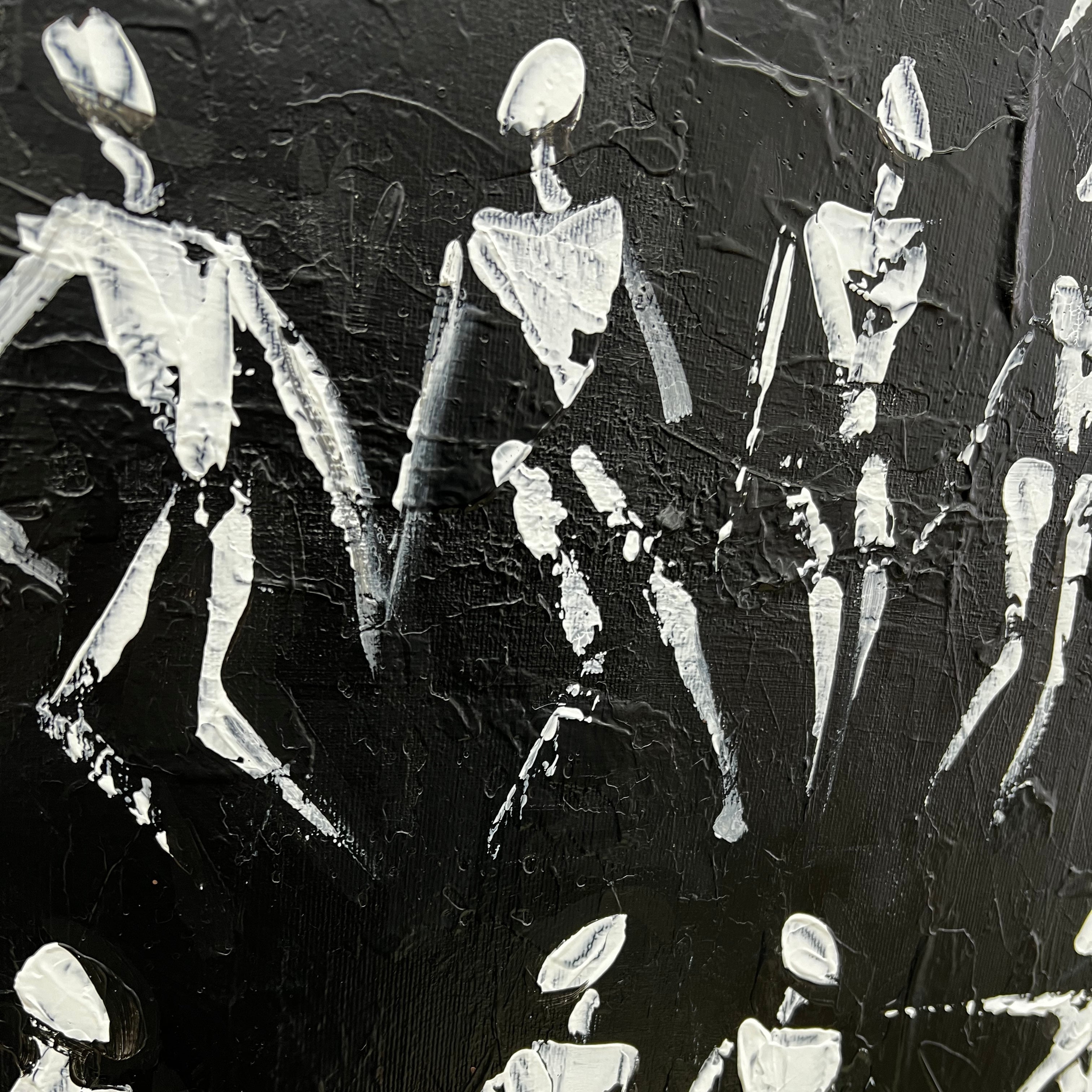 Black and white paintings set BINARY EXISTENCE