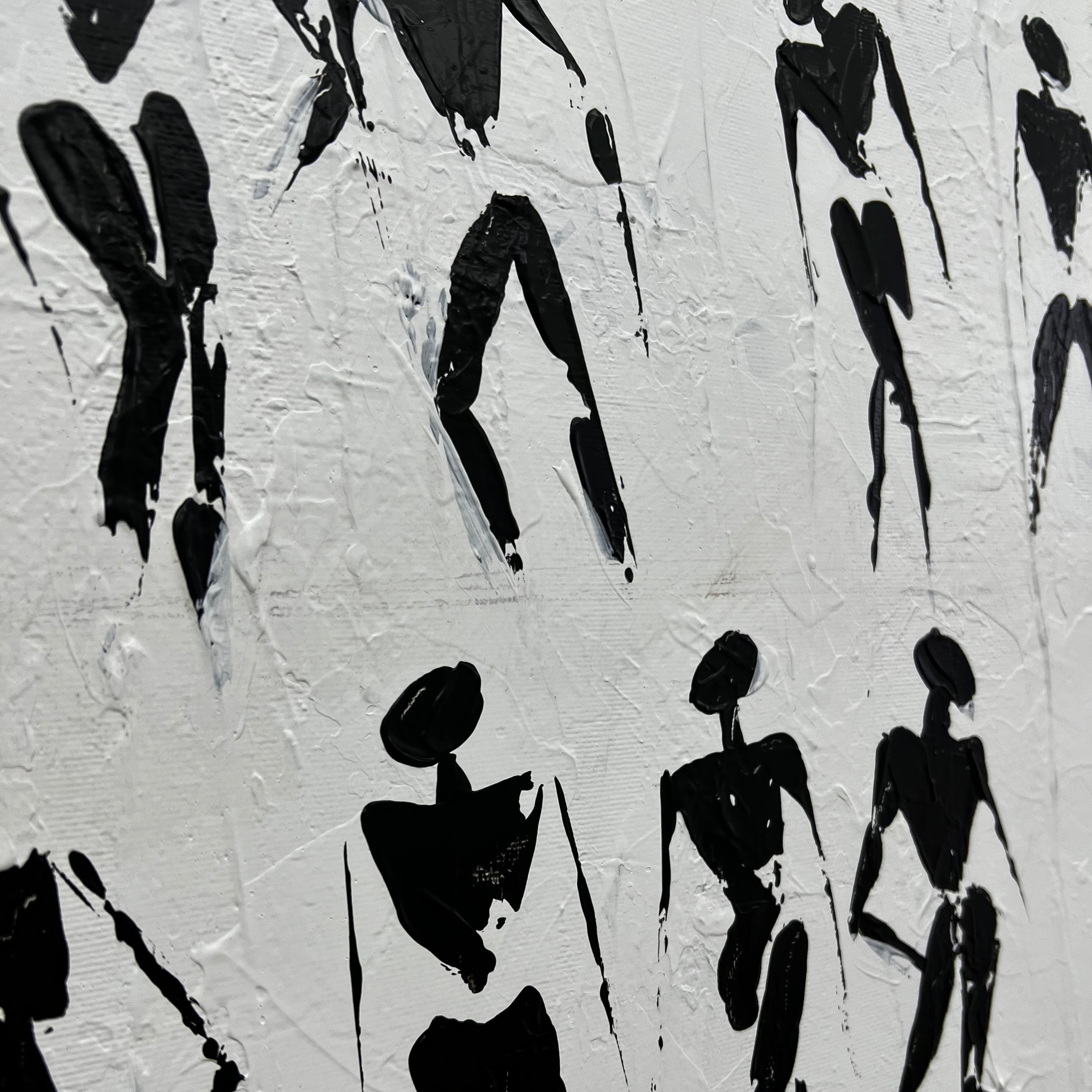 Black and white paintings set BINARY EXISTENCE