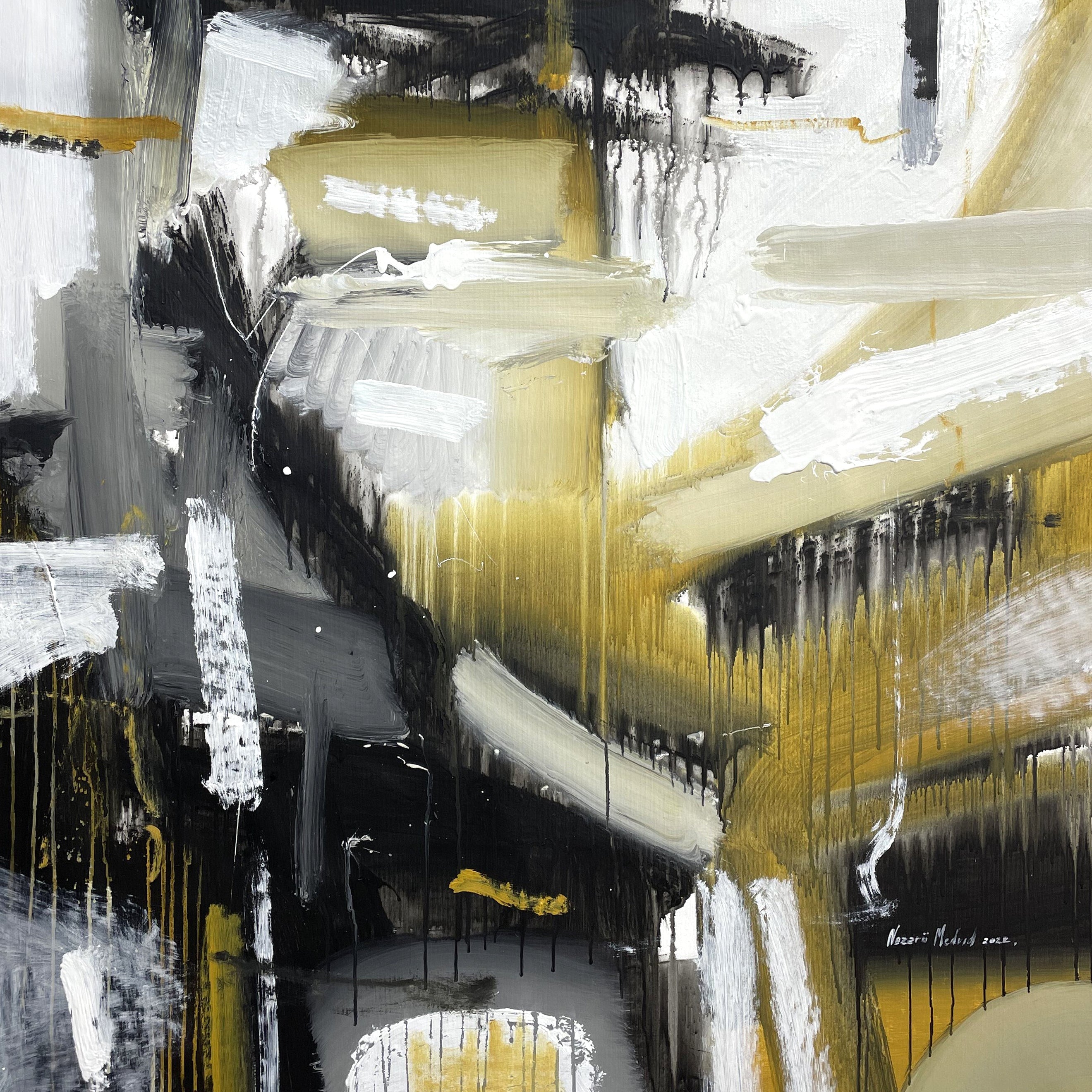 WHITE AND BLACK 43 39.3"x39.3"