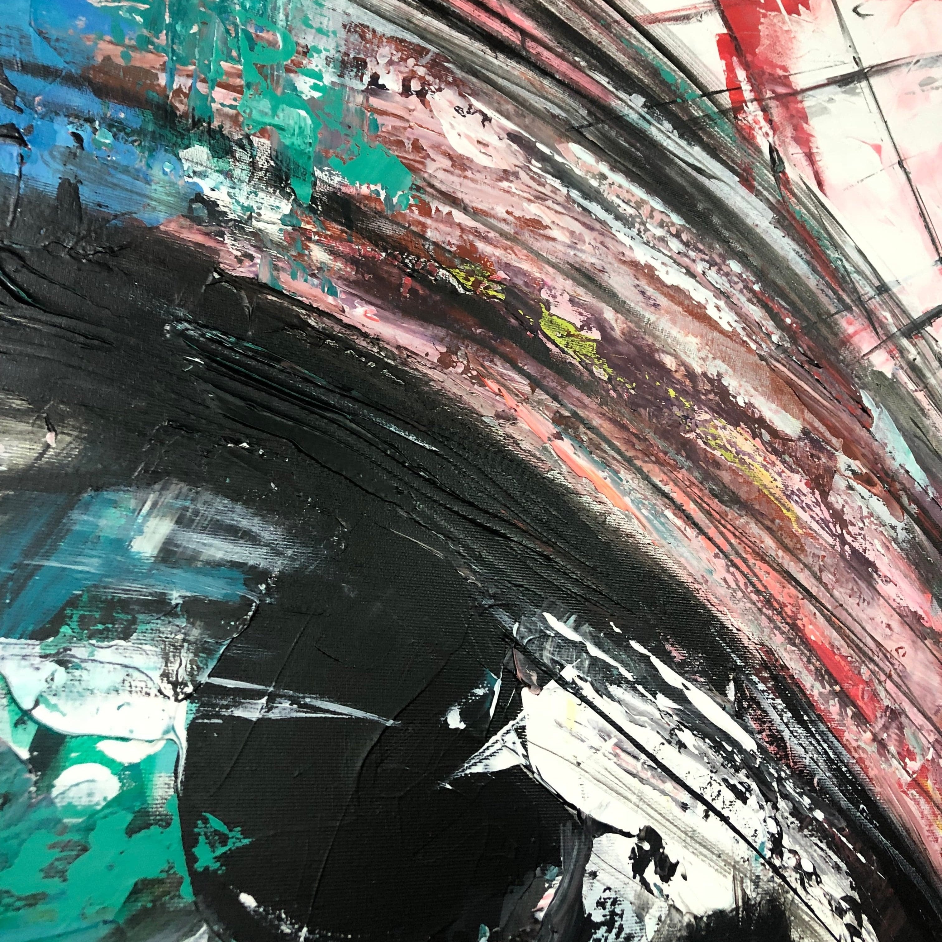 Abstract female portrait painting LADY BIRD