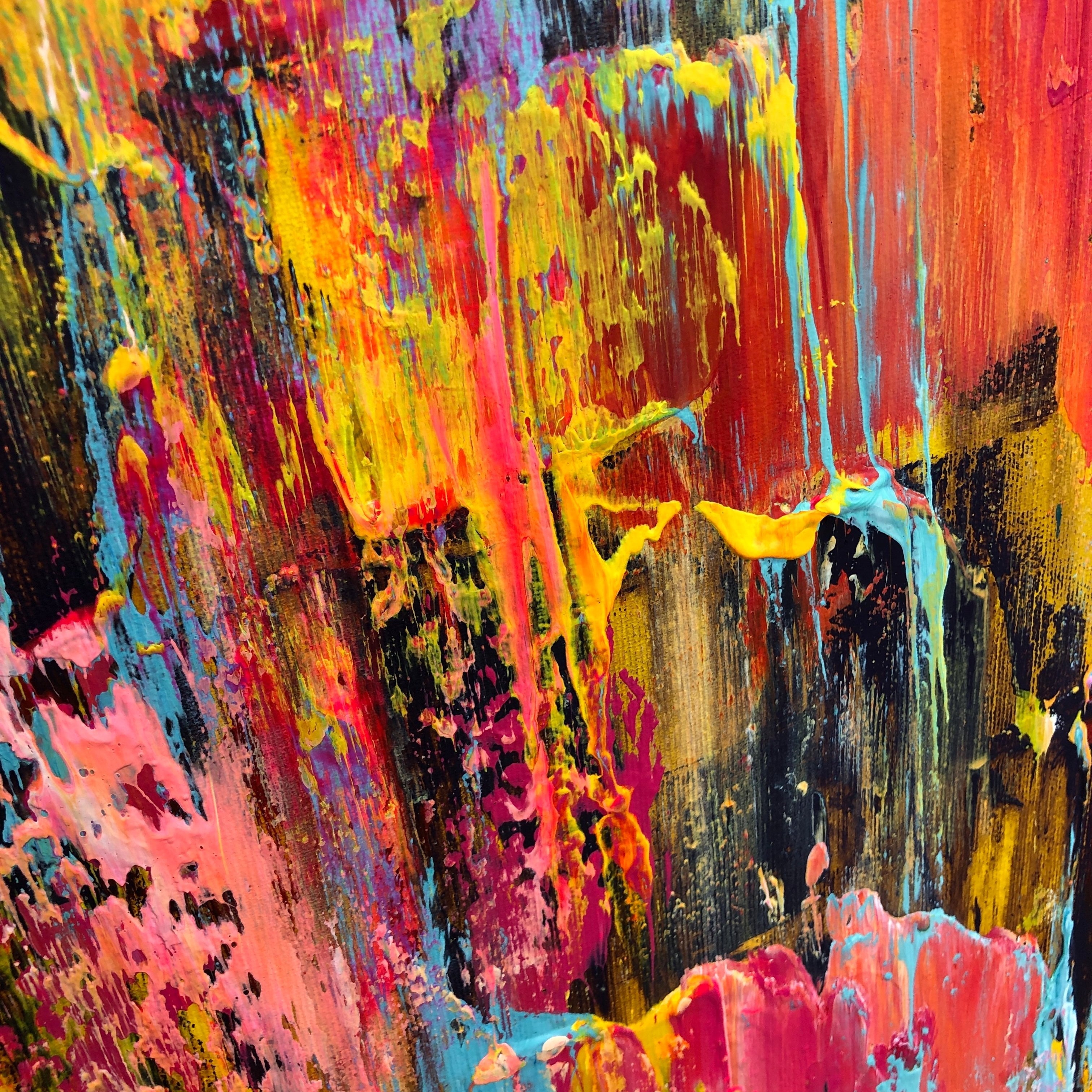 Colorful abstract oil painting JOYFUL EXPRESSION